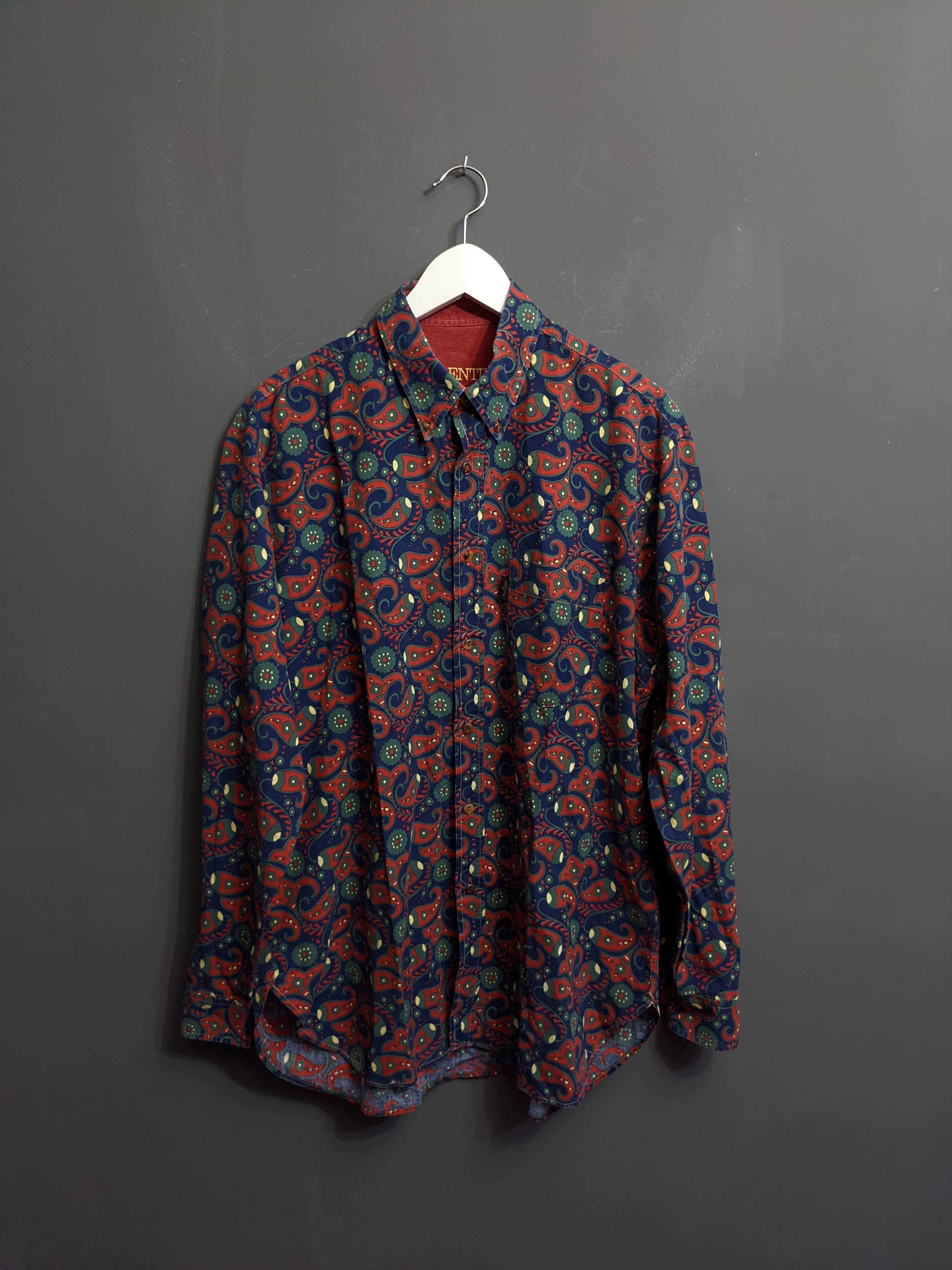 Vintage Valentino Jeans Floral Long Sleeve Shirt size L