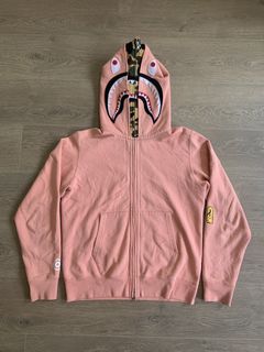 Pink Color Camo Sharl Full Bape Hoodie - Jacketpop