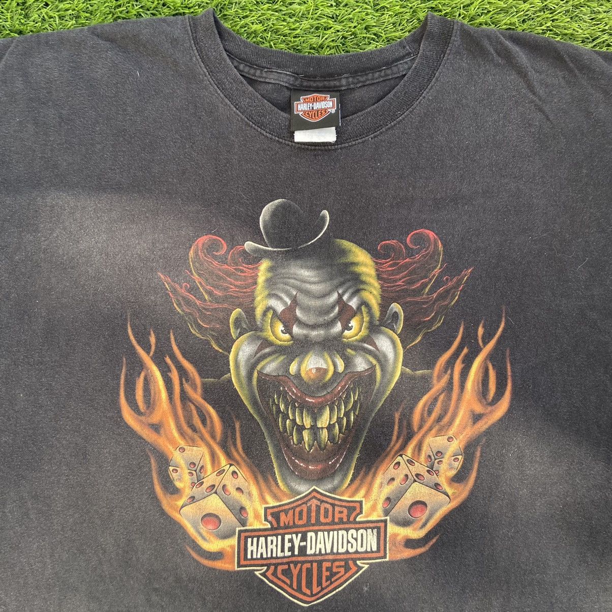 Harley Davidson HARLEY DAVIDSON ARCHIVE SCARY CLOWN TEE 1990s - № 56 Size US XL / EU 56 / 4 - 3 Thumbnail
