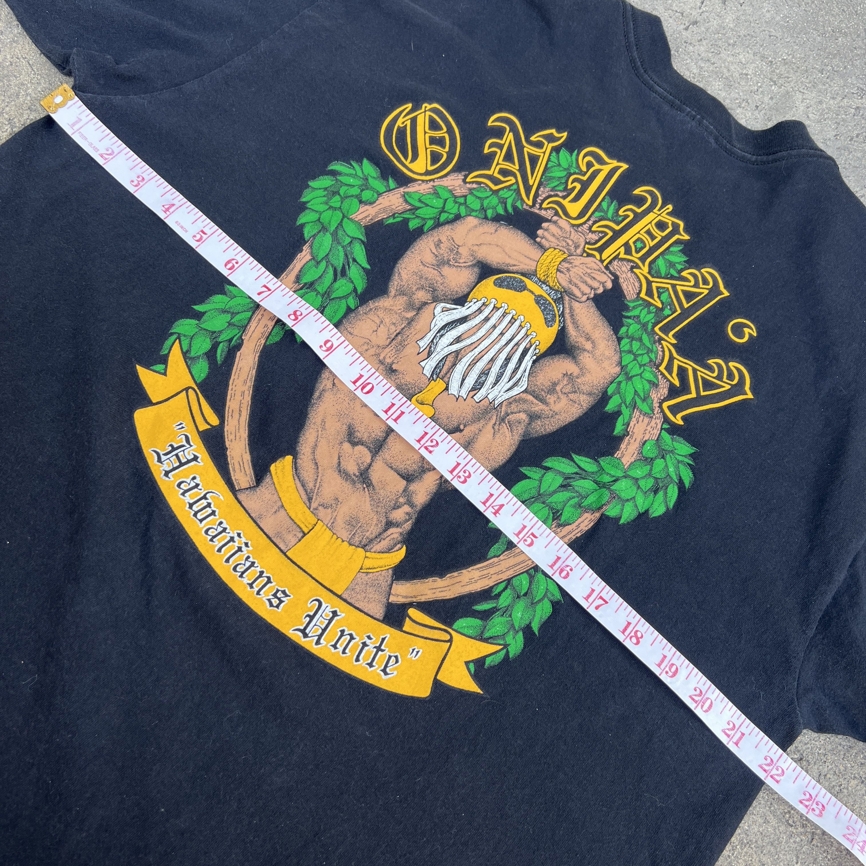 Vintage Vintage 90s Hawaiian Hnite Strength Promo Tee Gold gym Size US XL / EU 56 / 4 - 5 Thumbnail