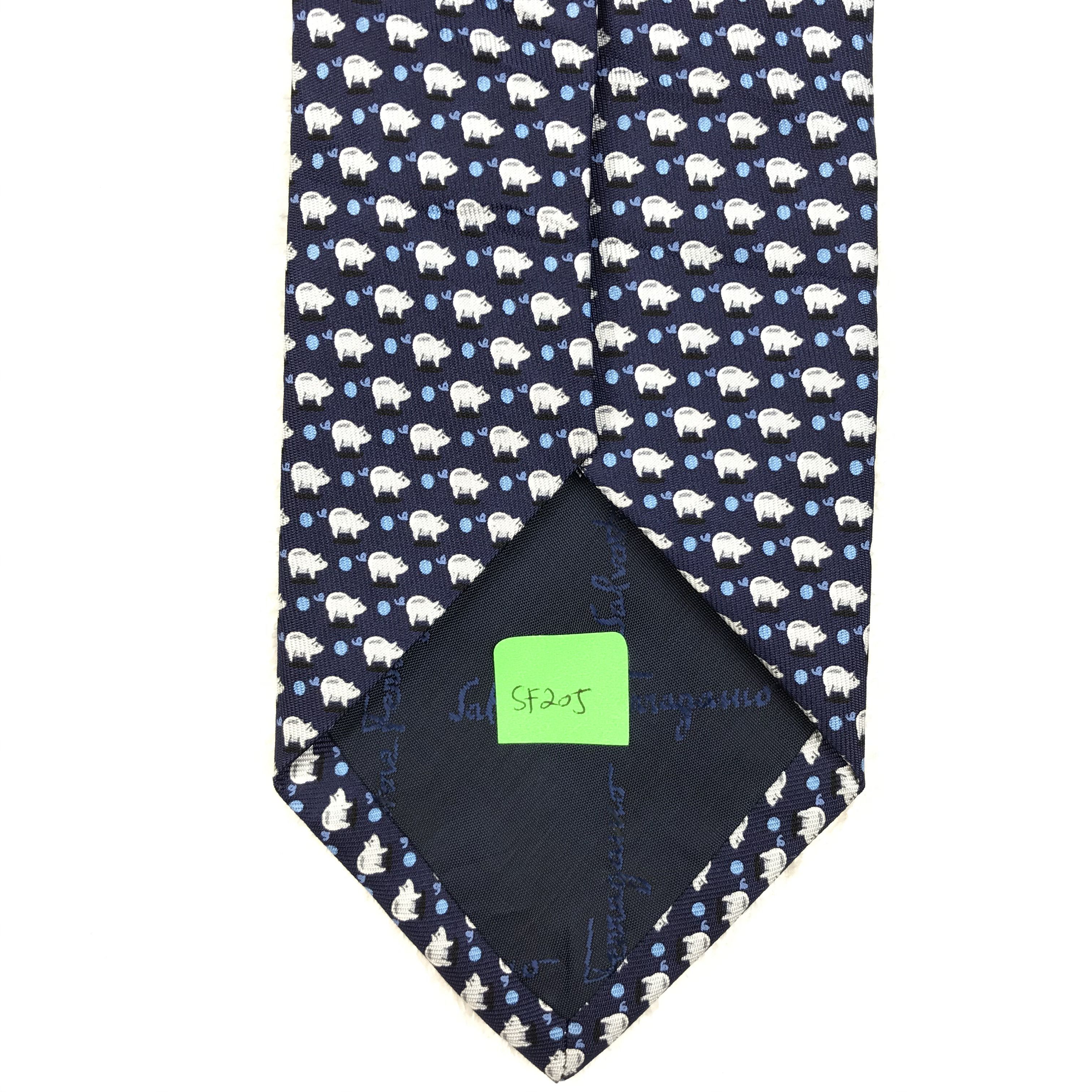 Salvatore Ferragamo × Vintage SF205 Vintage Salvatore Ferragamo Neck tie Pure Silk Size ONE SIZE - 13 Thumbnail