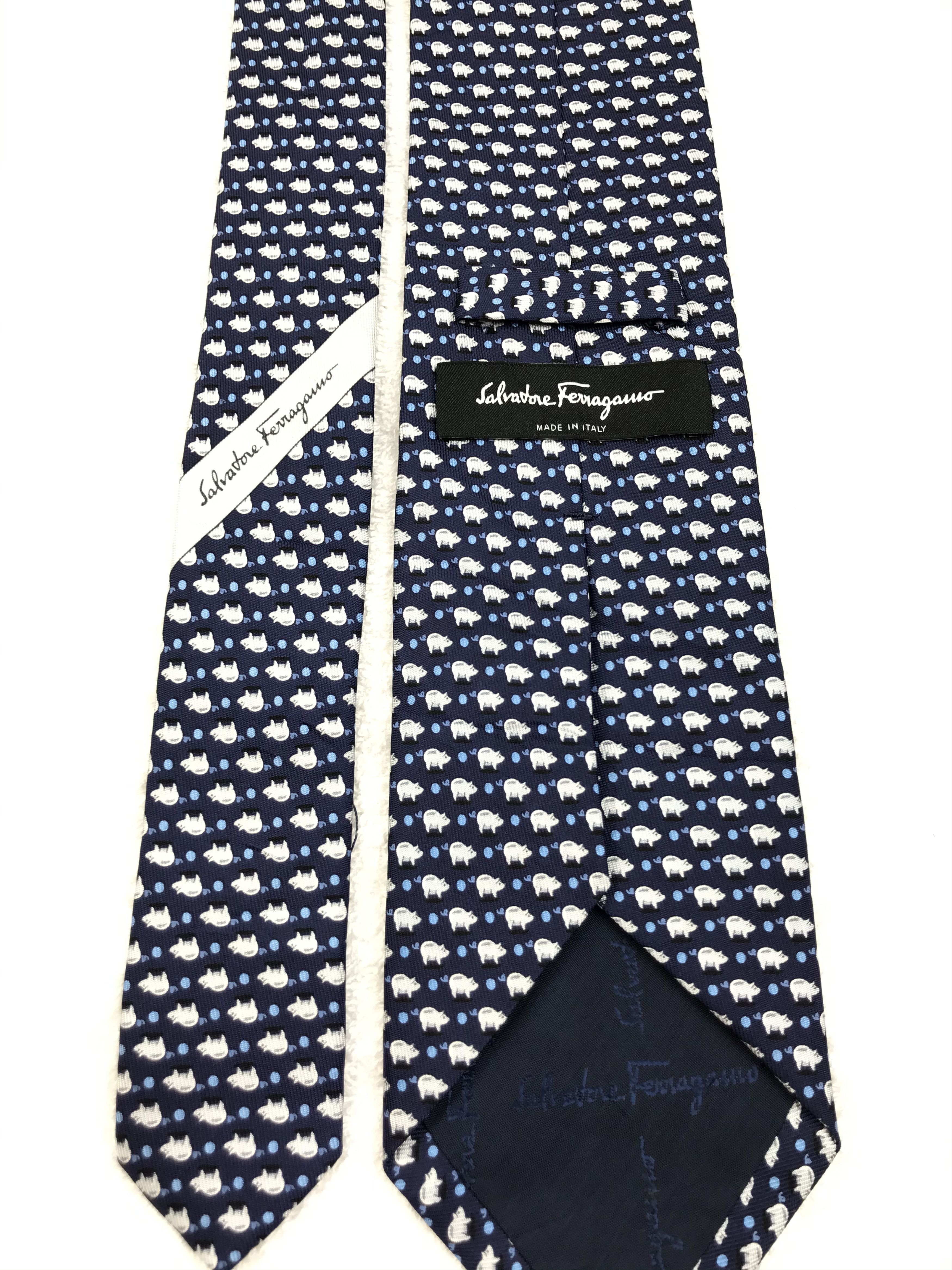 Salvatore Ferragamo × Vintage SF205 Vintage Salvatore Ferragamo Neck tie Pure Silk Size ONE SIZE - 12 Thumbnail