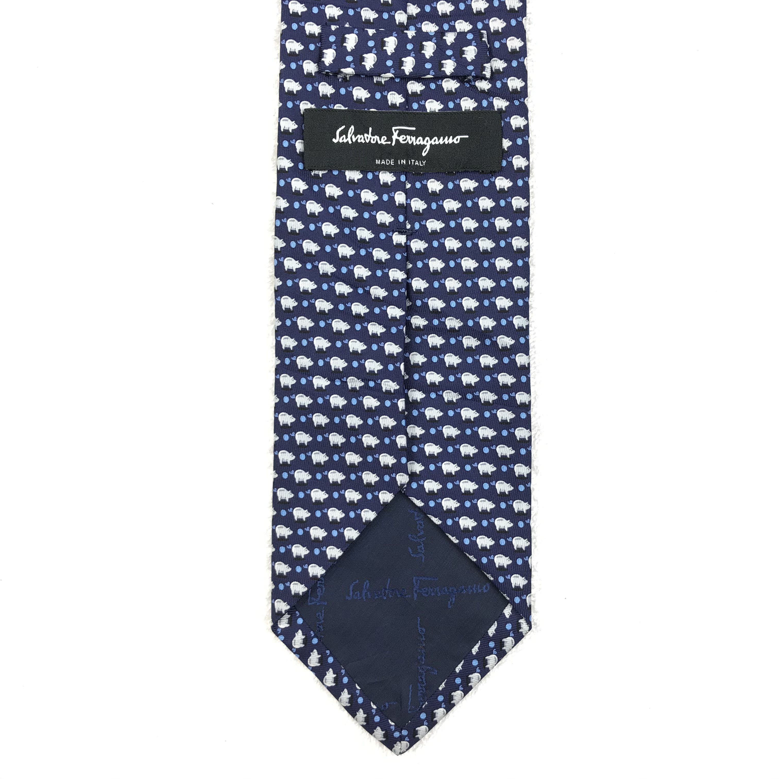 Salvatore Ferragamo × Vintage SF205 Vintage Salvatore Ferragamo Neck tie Pure Silk Size ONE SIZE - 8 Thumbnail