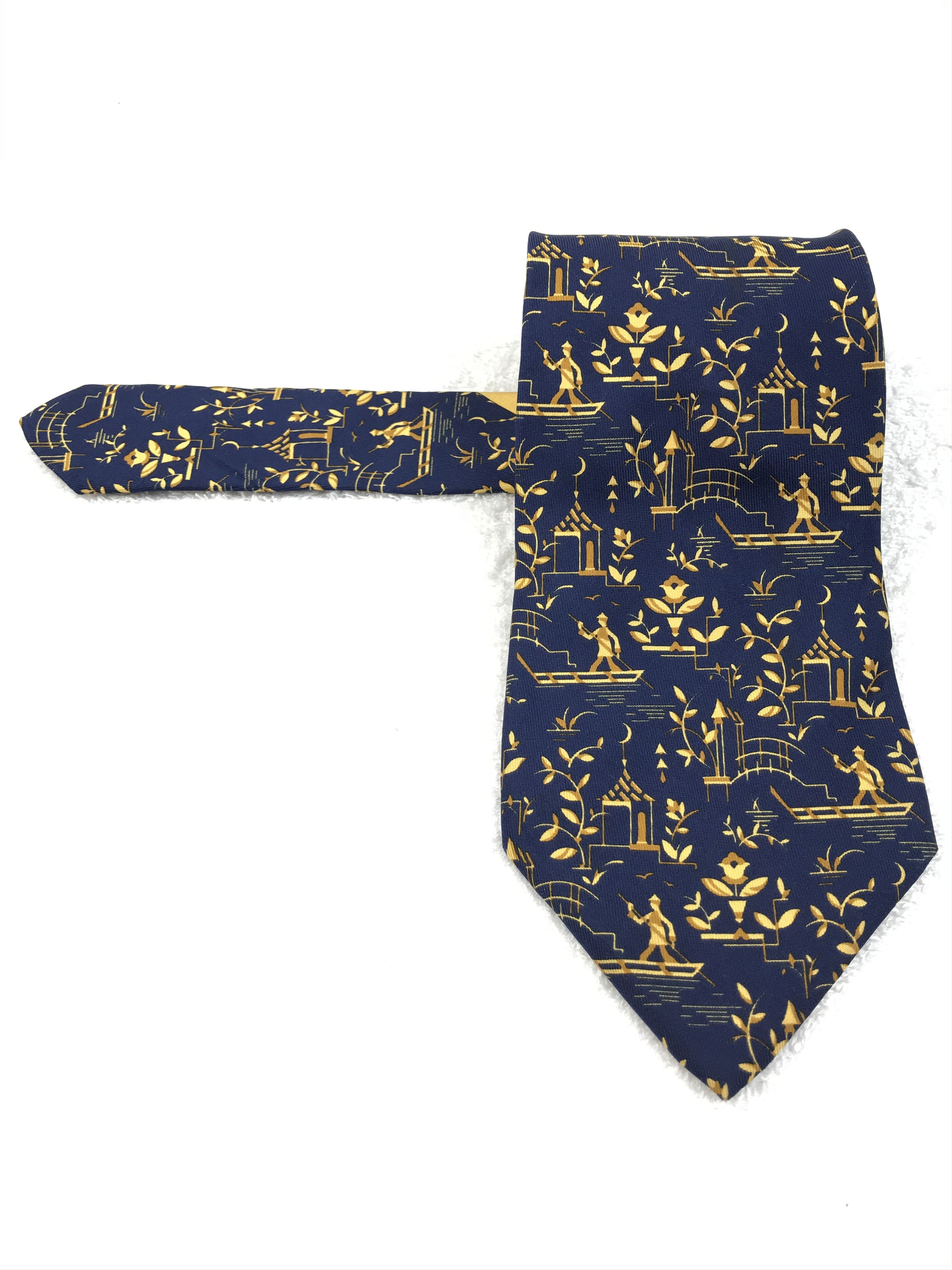 Designer × Salvatore Ferragamo × Vintage SF207 Vintage Salvatore Ferragamo Neck tie Pure Silk Size ONE SIZE - 1 Thumbnail