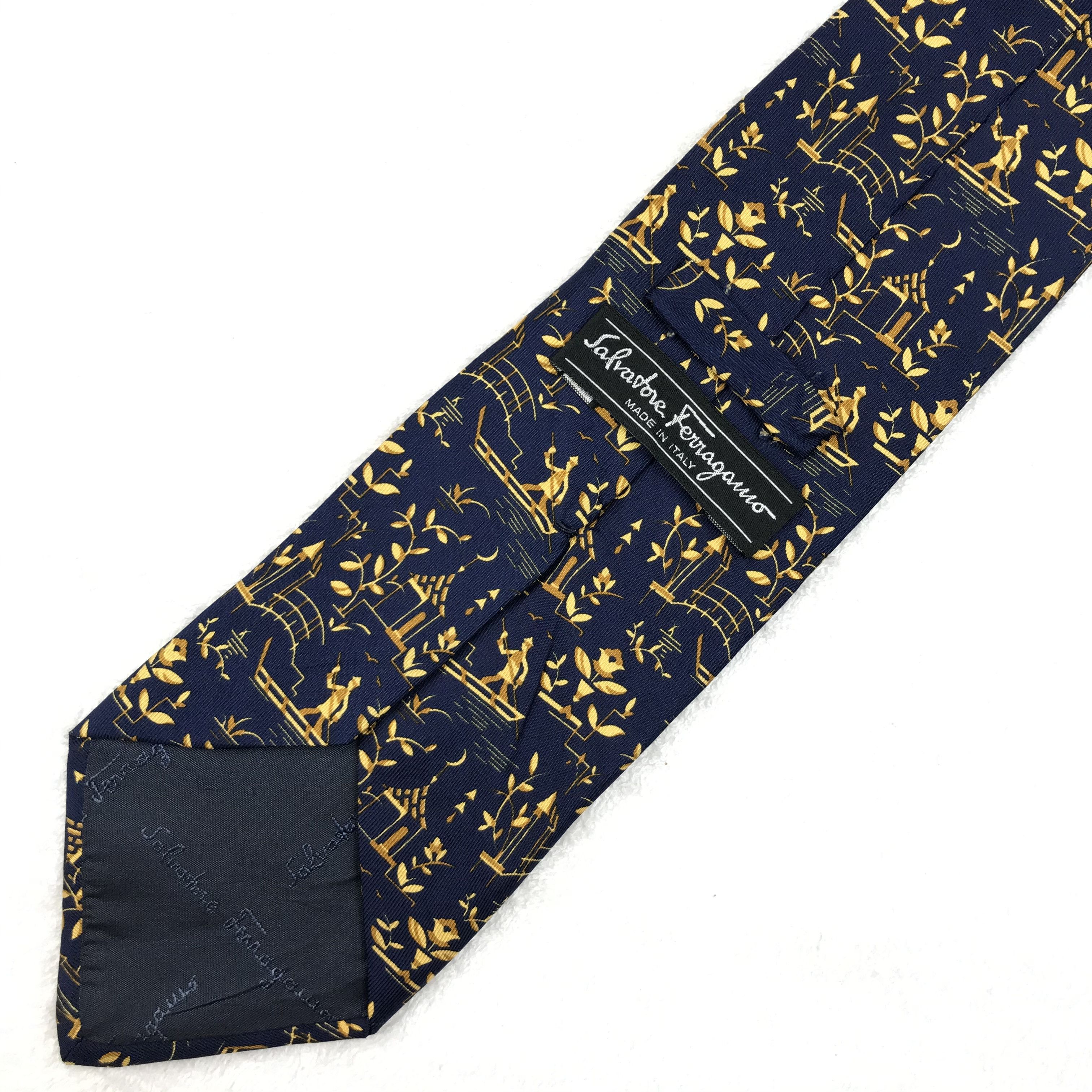 Designer × Salvatore Ferragamo × Vintage SF207 Vintage Salvatore Ferragamo Neck tie Pure Silk Size ONE SIZE - 7 Thumbnail