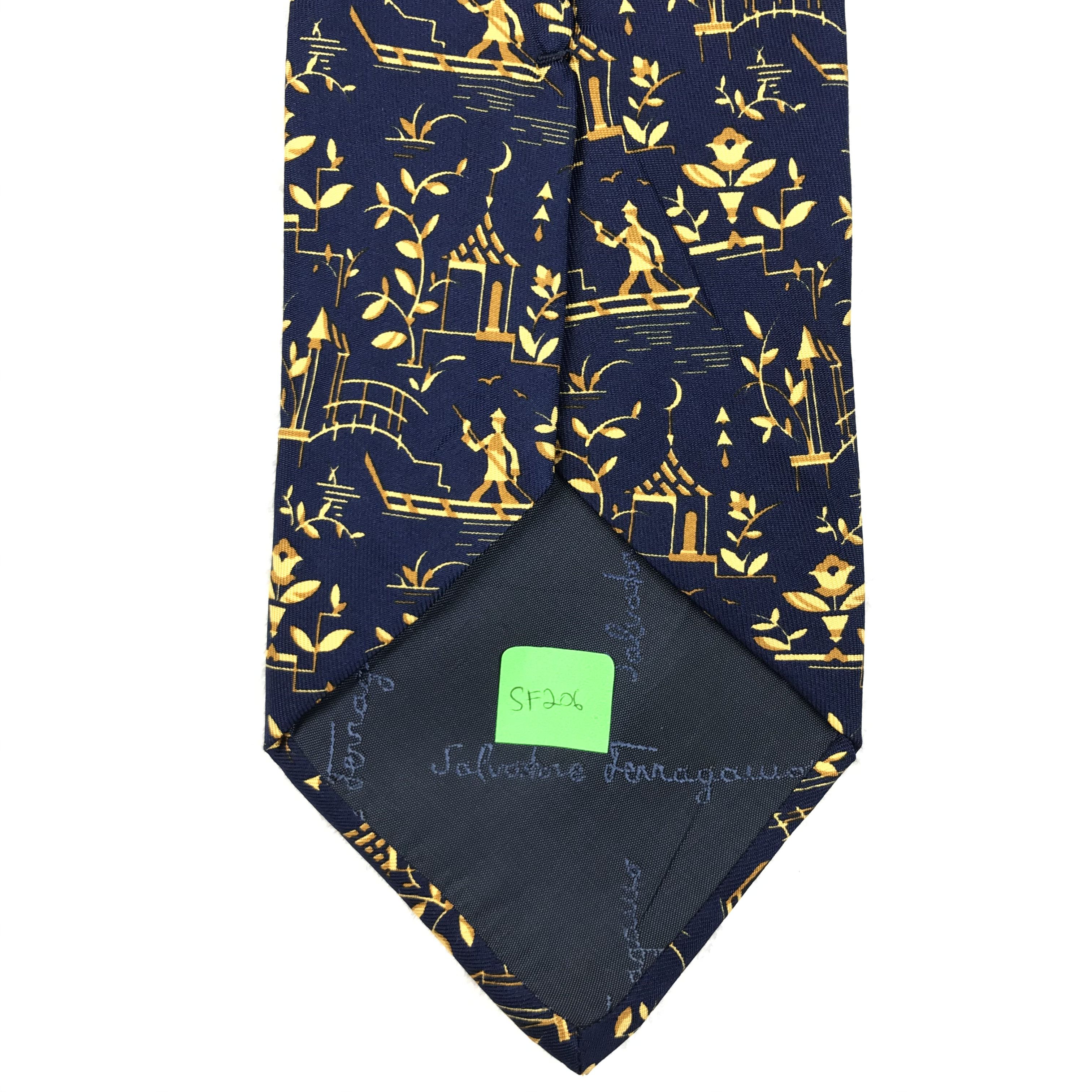 Designer × Salvatore Ferragamo × Vintage SF207 Vintage Salvatore Ferragamo Neck tie Pure Silk Size ONE SIZE - 10 Thumbnail