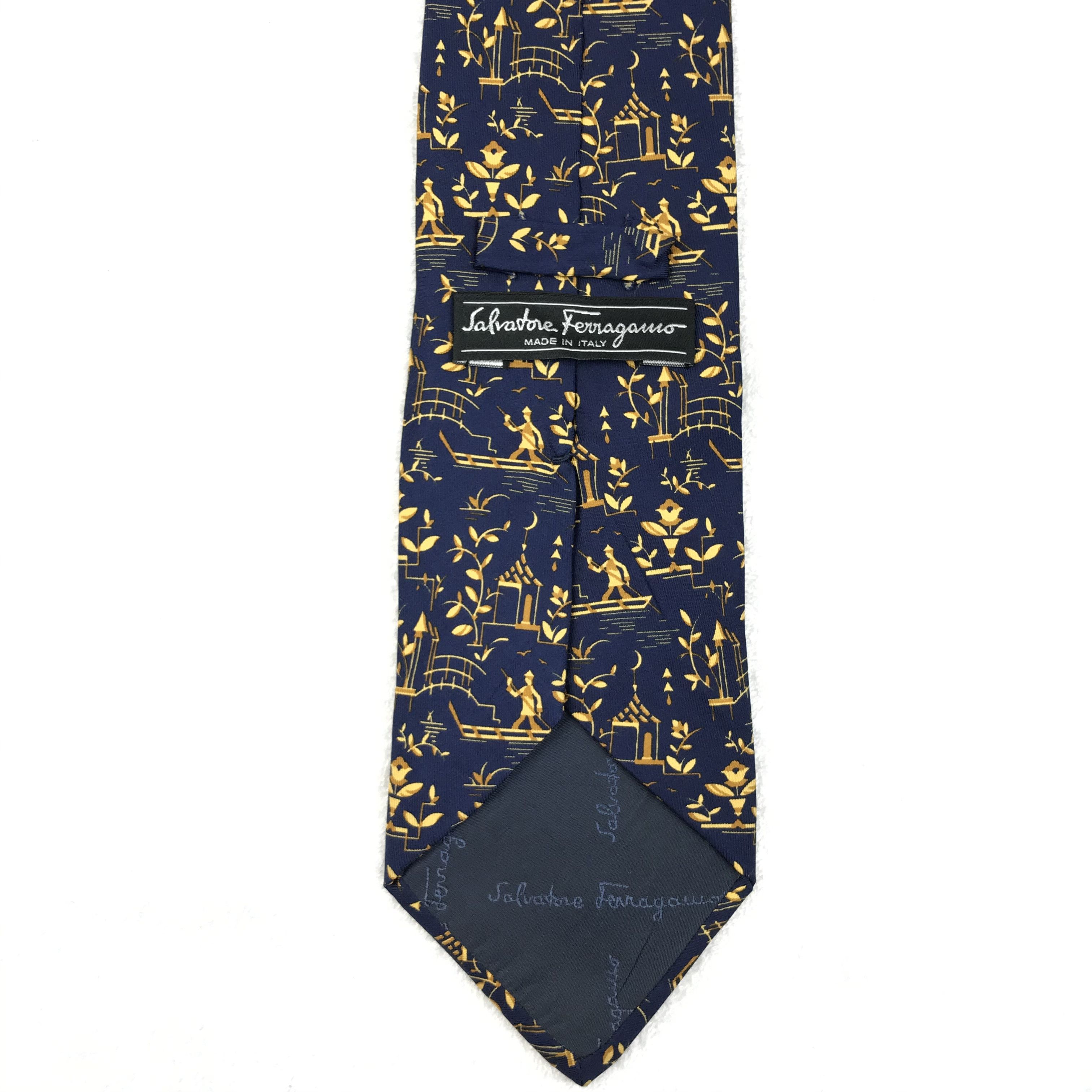 Designer × Salvatore Ferragamo × Vintage SF207 Vintage Salvatore Ferragamo Neck tie Pure Silk Size ONE SIZE - 6 Thumbnail