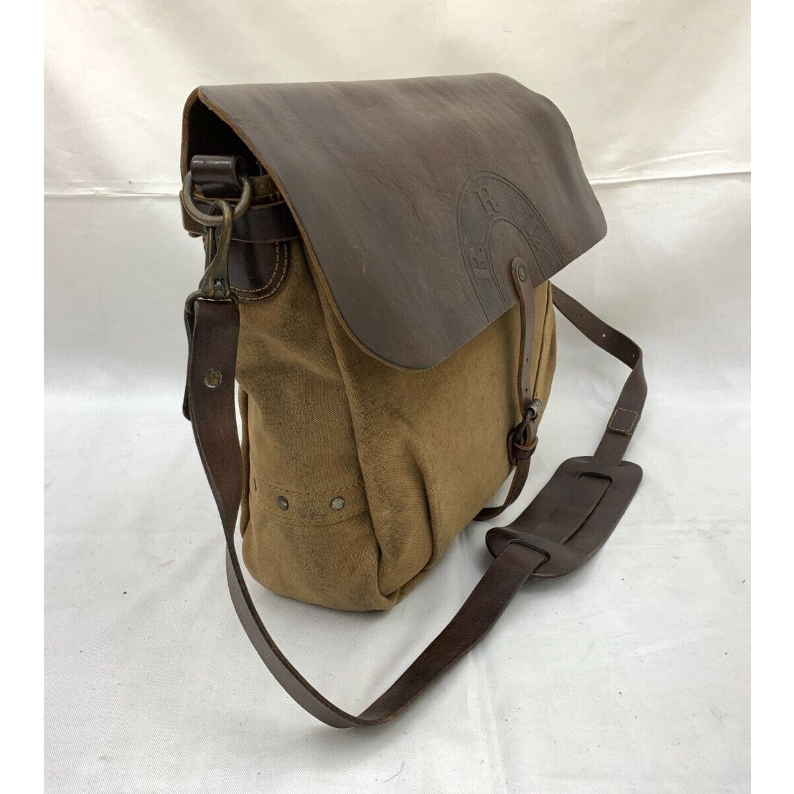 RRL Ralph Lauren Ralph Lauren Vintage Double RL Leather Canvas Mail Bag Office Work Messenger Bag Grailed