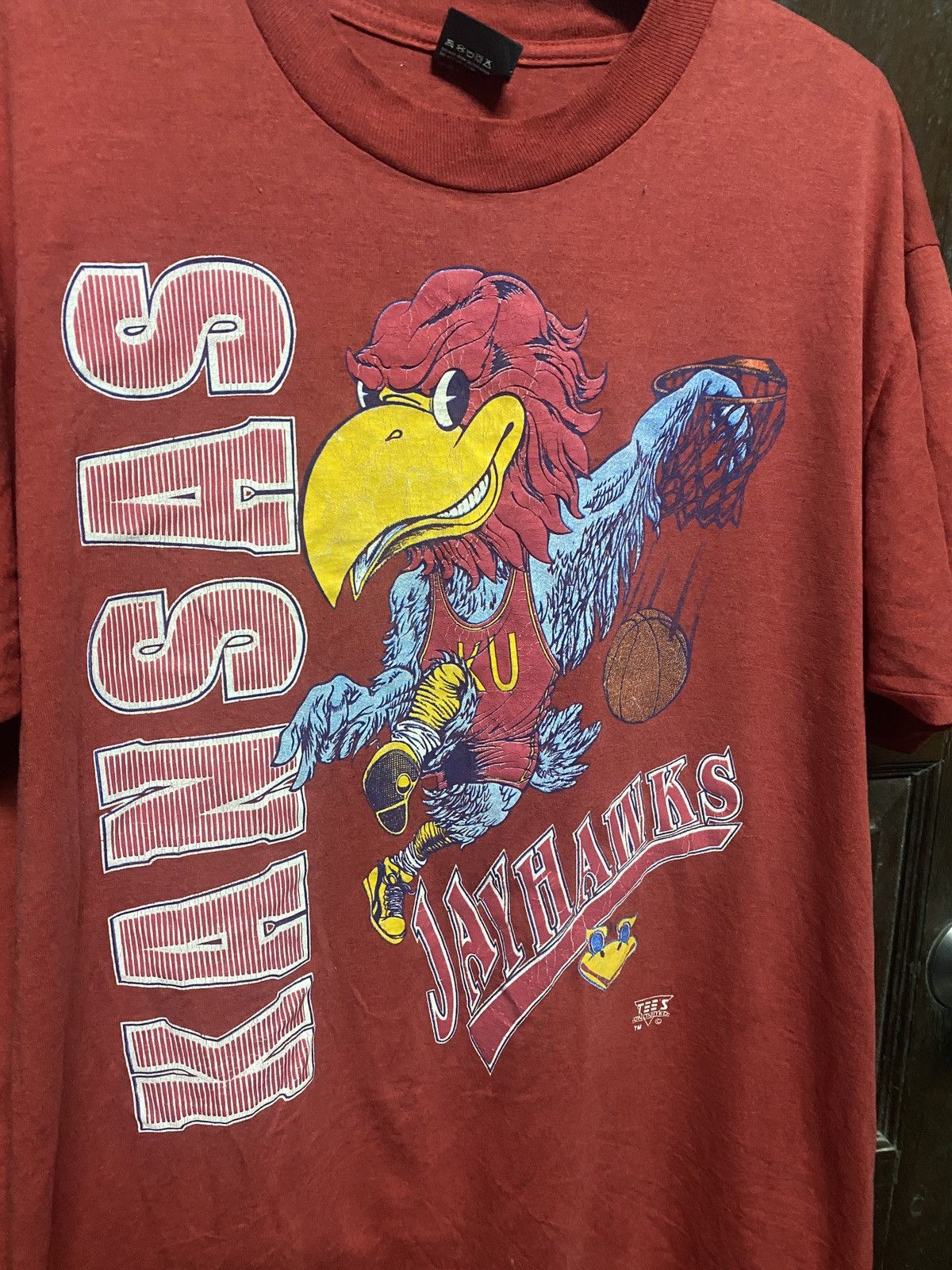 Vintage HOLLY GRAIL VINTAGE 90s KANSAS JAY HAWKS BASKETBALL Size US XL / EU 56 / 4 - 2 Thumbnail