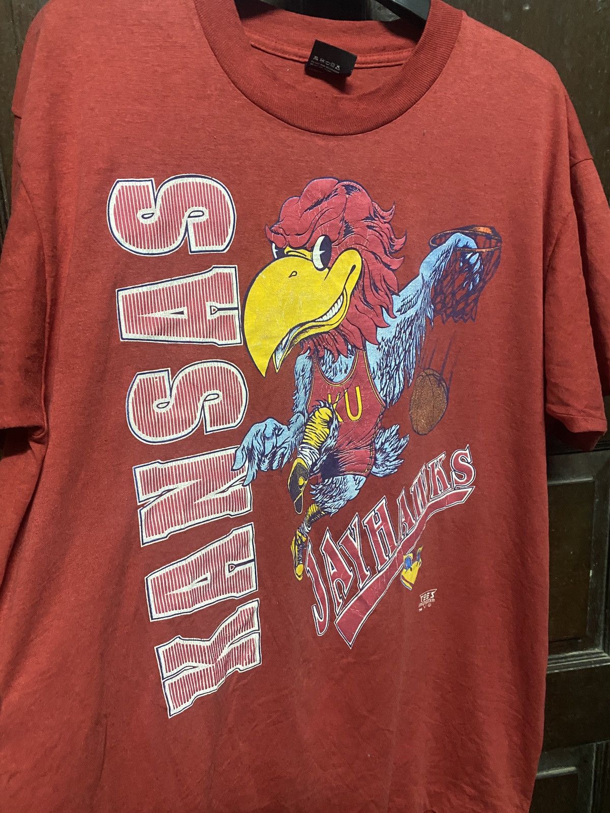 Vintage HOLLY GRAIL VINTAGE 90s KANSAS JAY HAWKS BASKETBALL Size US XL / EU 56 / 4 - 3 Thumbnail