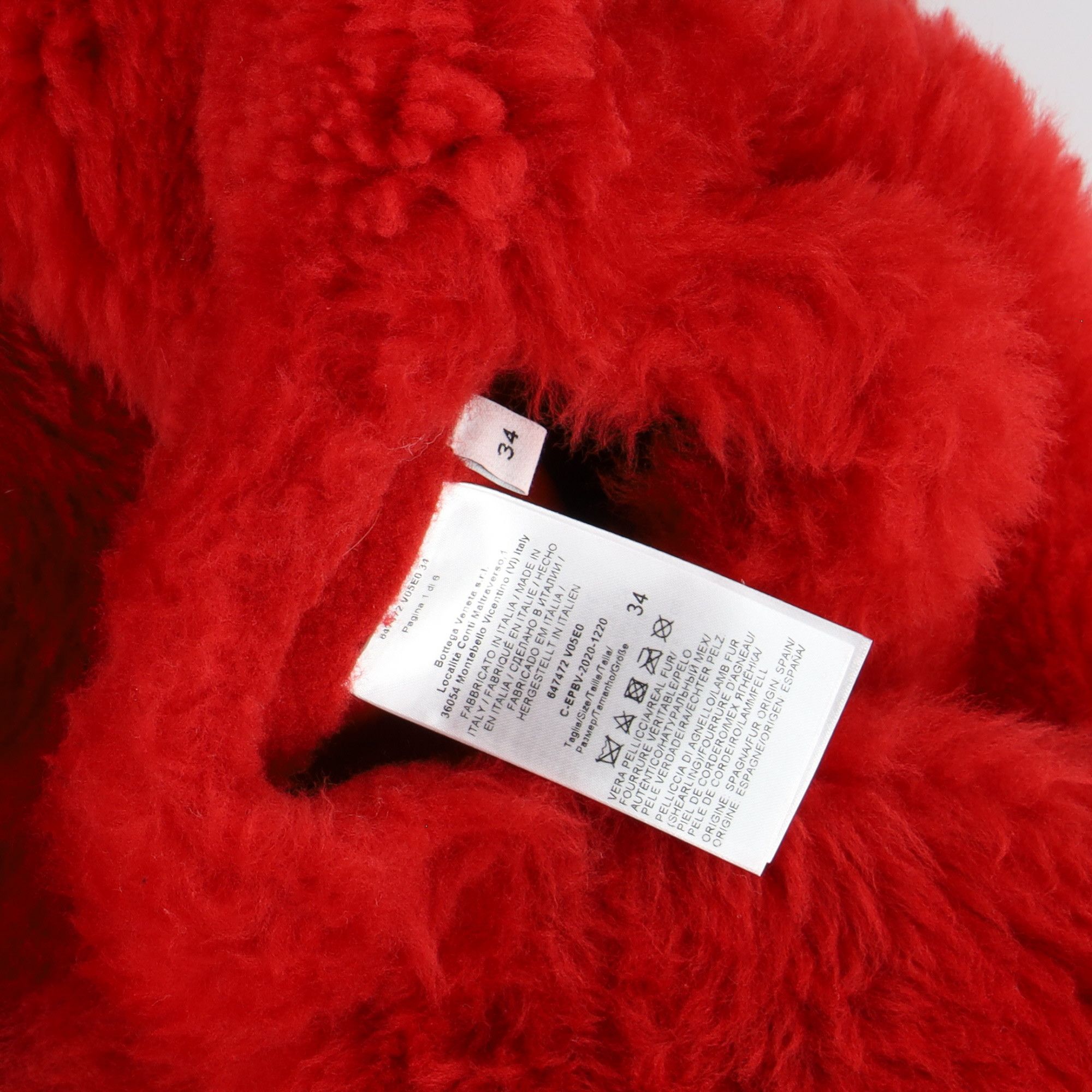 Bottega Veneta Red Teddy Shearling Coat Size XXS / US 00 / IT 34 - 3 Thumbnail