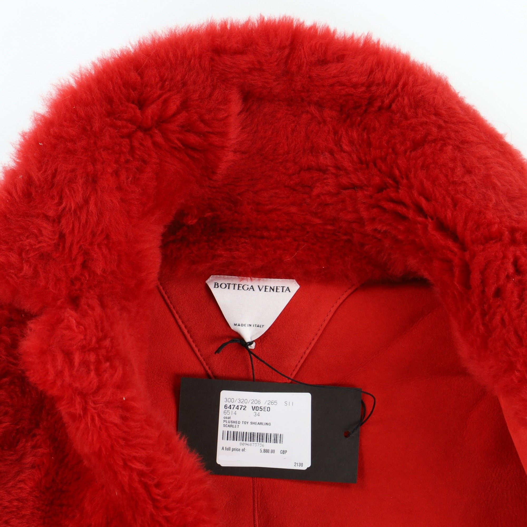 Bottega Veneta Red Teddy Shearling Coat Size XXS / US 00 / IT 34 - 4 Thumbnail