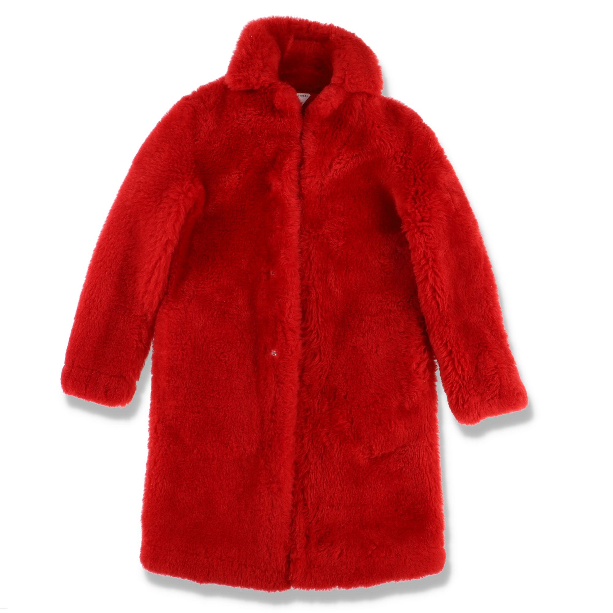 Bottega Veneta Red Teddy Shearling Coat Size XXS / US 00 / IT 34 - 2 Thumbnail