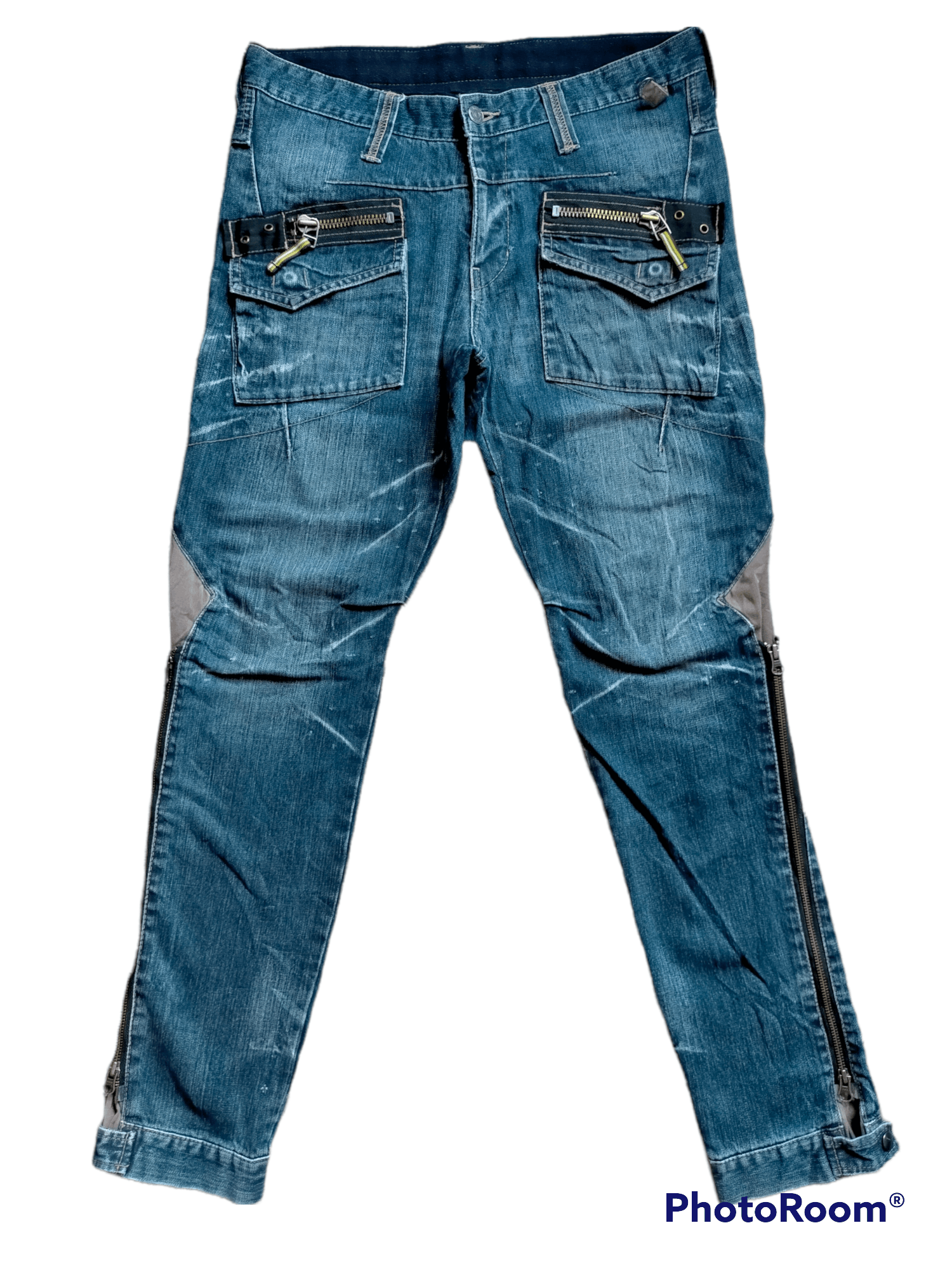 Japanese Brand PPFM Multizipped denim Pants Size US 34 / EU 50 - 2 Thumbnail