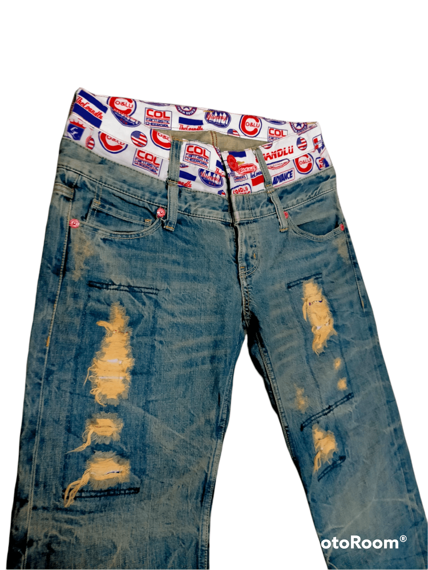 Hysteric Glamour CO&LU Double Waist Patchwork Denim Size US 32 / EU 48 - 4 Thumbnail