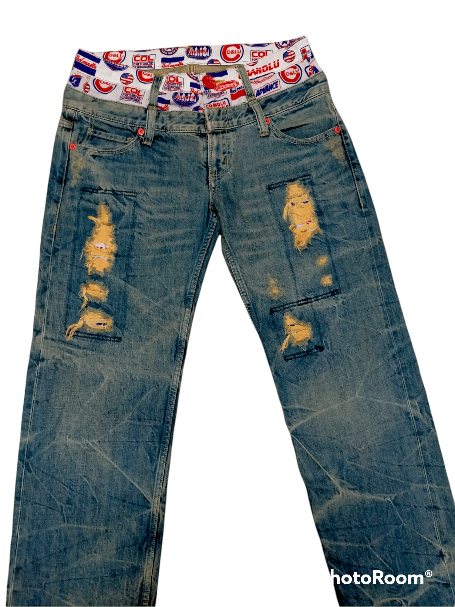 Hysteric Glamour CO&LU Double Waist Patchwork Denim Size US 32 / EU 48 - 2 Thumbnail