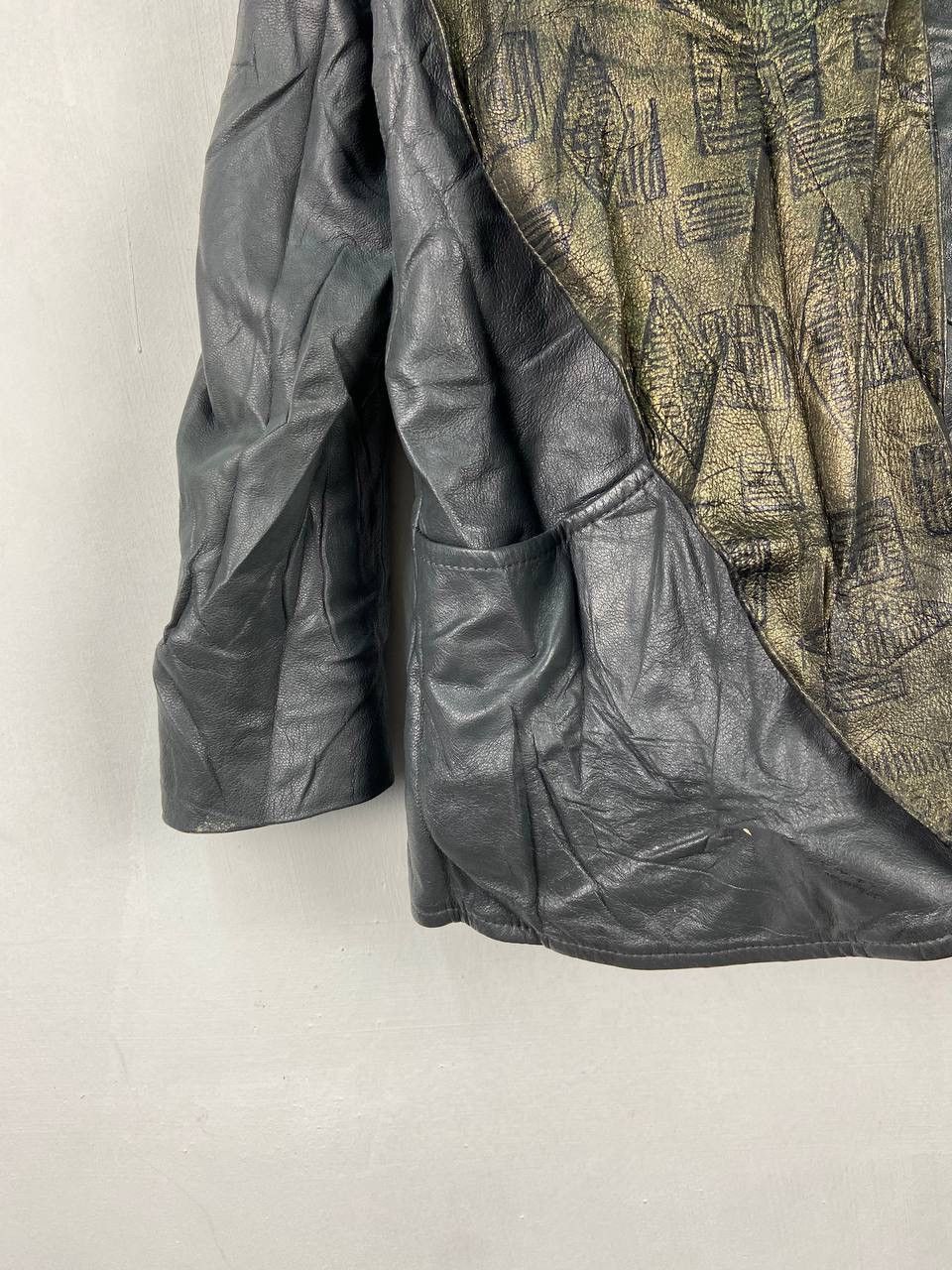 Vera Pelle Vintage 90s Vera Pelle Alain Delon Leather Jacket Art Paisle Size US M / EU 48-50 / 2 - 9 Thumbnail
