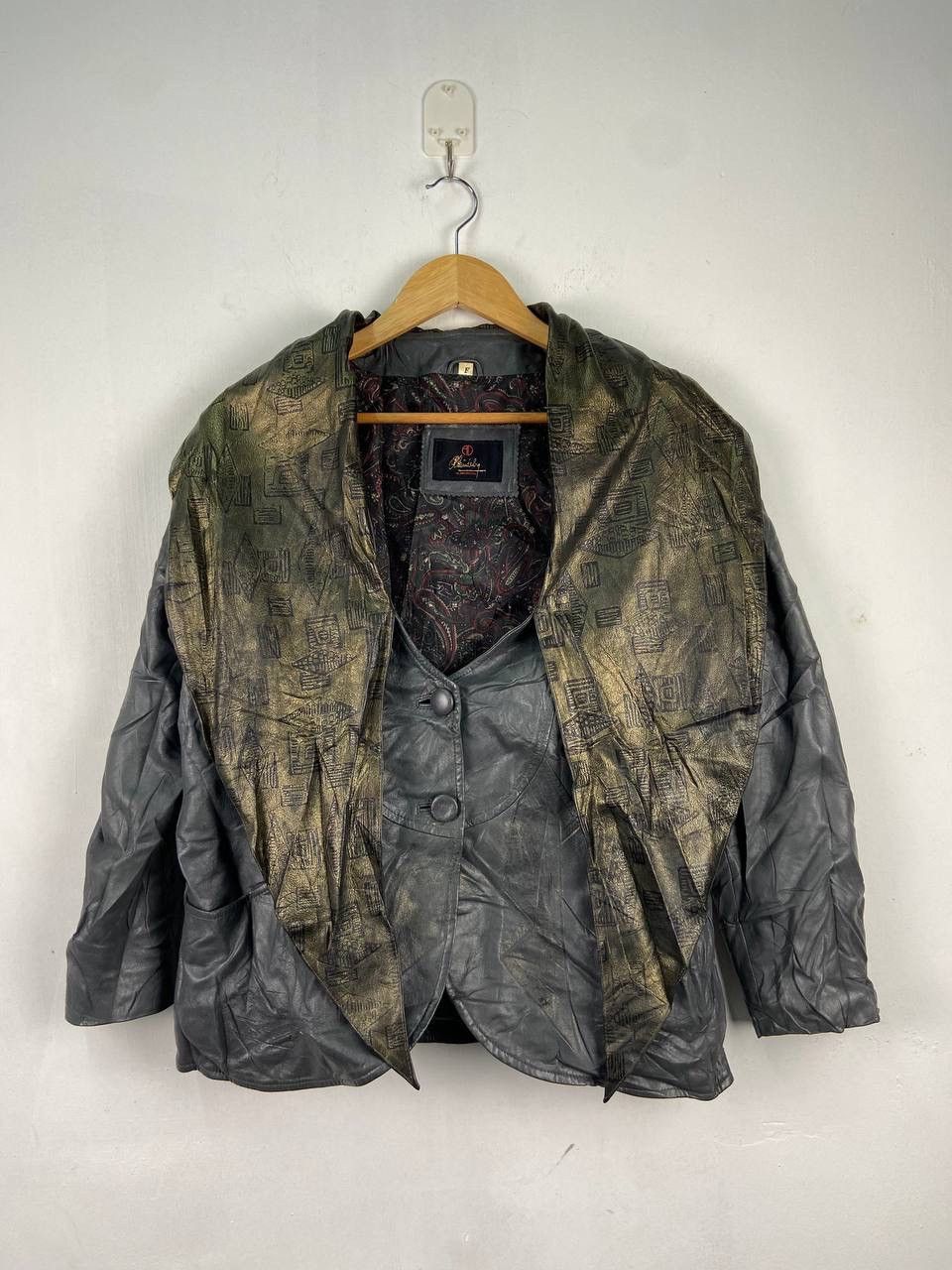 Vera Pelle Vintage 90s Vera Pelle Alain Delon Leather Jacket Art Paisle Size US M / EU 48-50 / 2 - 7 Thumbnail