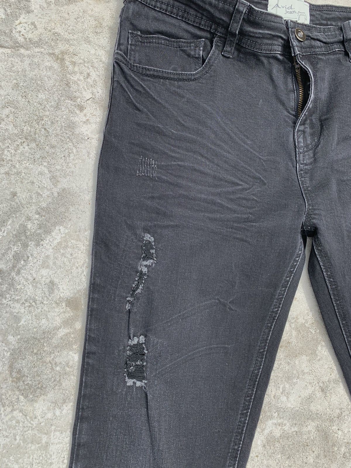Japanese Brand Distressed Avid Jeans Skinny Stretch Pants Size US 32 / EU 48 - 15 Thumbnail