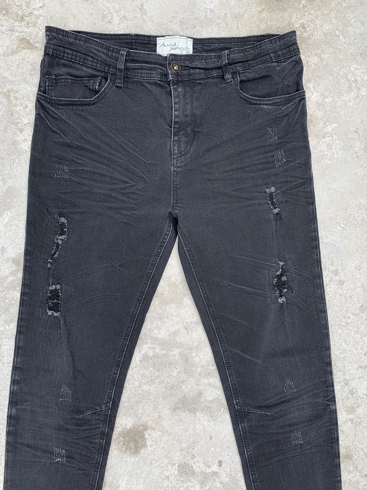 Japanese Brand Distressed Avid Jeans Skinny Stretch Pants Size US 32 / EU 48 - 13 Thumbnail