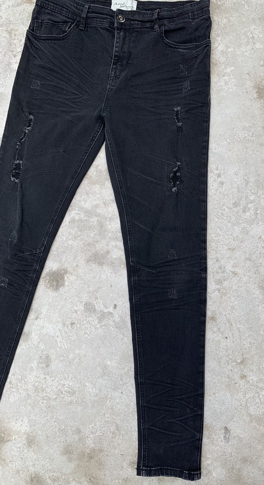 Japanese Brand Distressed Avid Jeans Skinny Stretch Pants Size US 32 / EU 48 - 7 Thumbnail