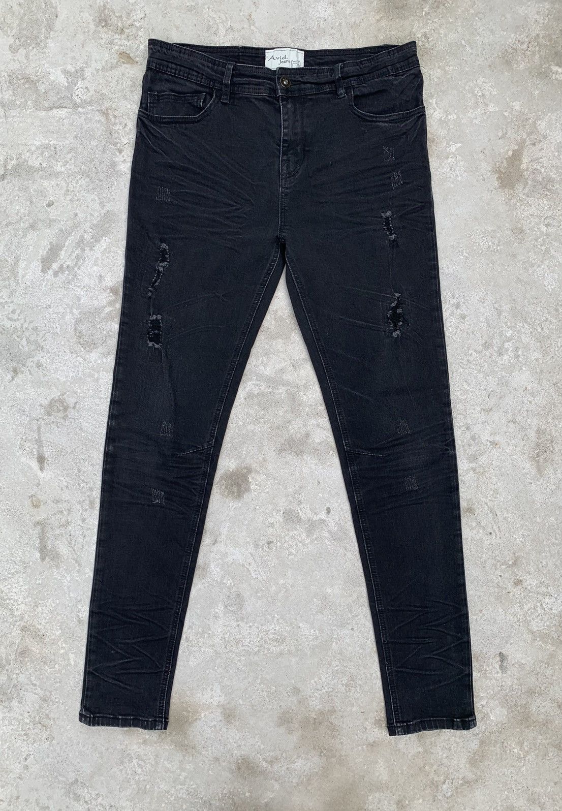 Japanese Brand Distressed Avid Jeans Skinny Stretch Pants Size US 32 / EU 48 - 2 Thumbnail