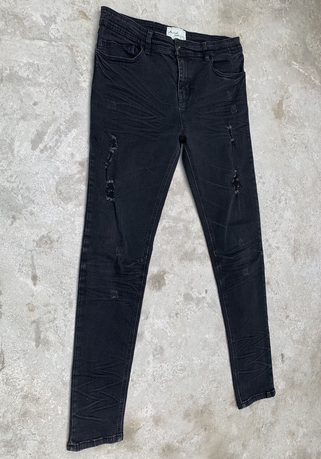 Japanese Brand Distressed Avid Jeans Skinny Stretch Pants Size US 32 / EU 48 - 3 Thumbnail