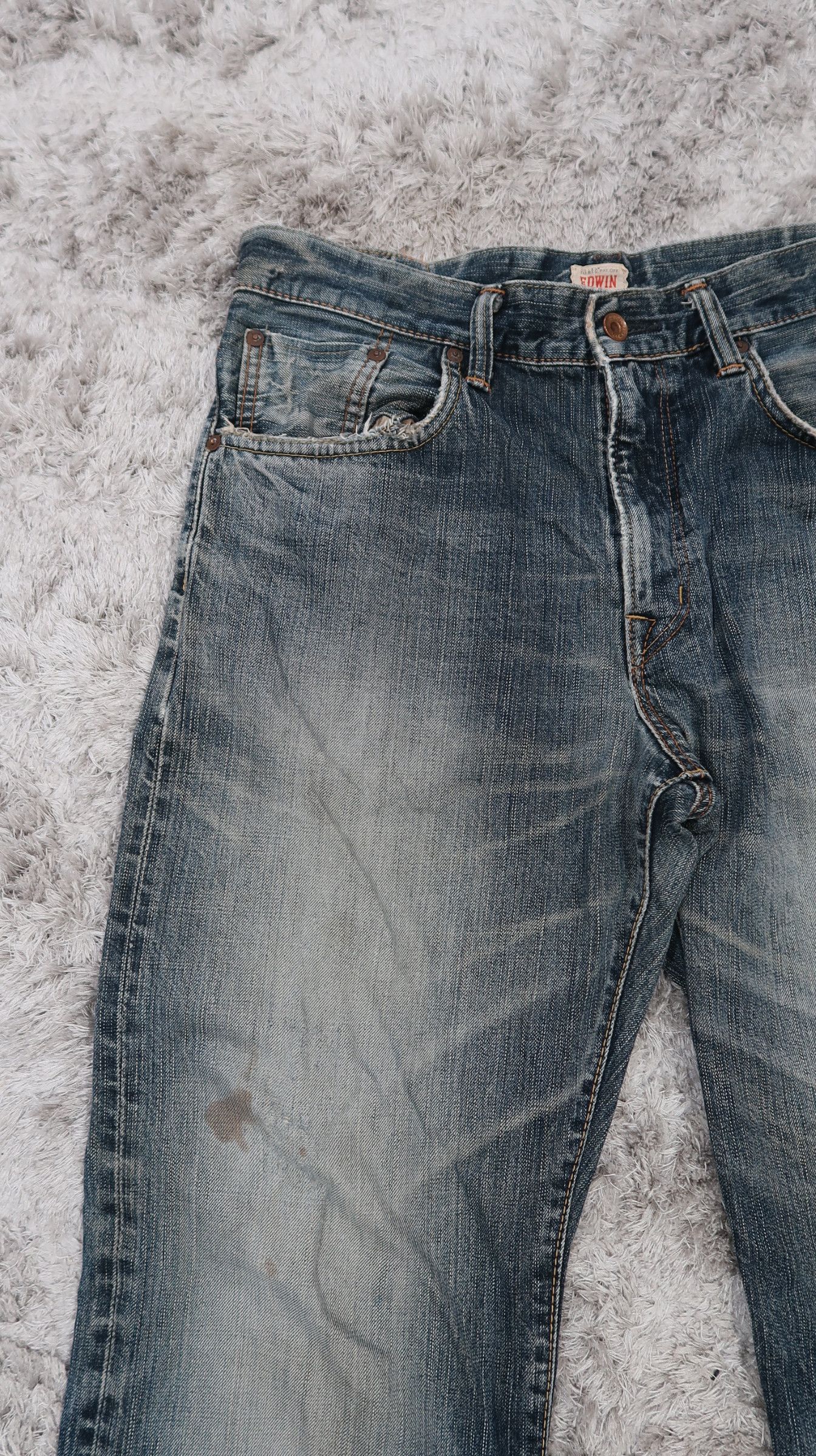 Edwin Vintage Edwin 505z Selvedge Distressed Jeans Size US 32 / EU 48 - 8 Thumbnail