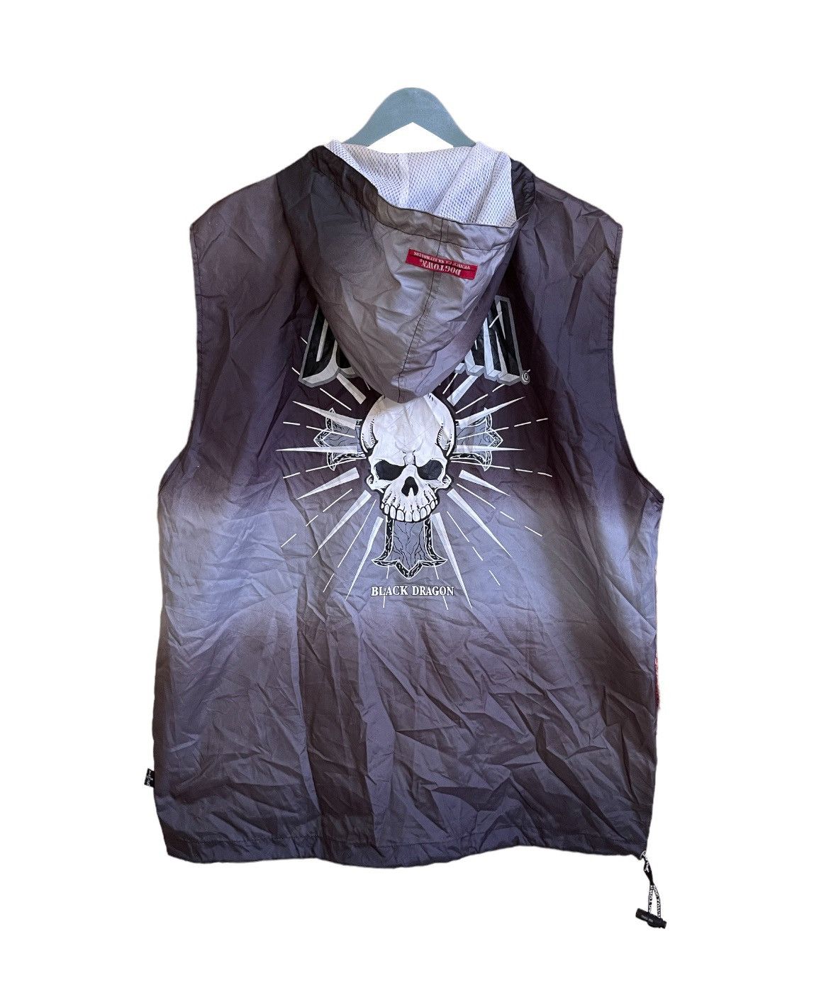 Vintage Dogtown Black Dragon Skull Hooded Vest