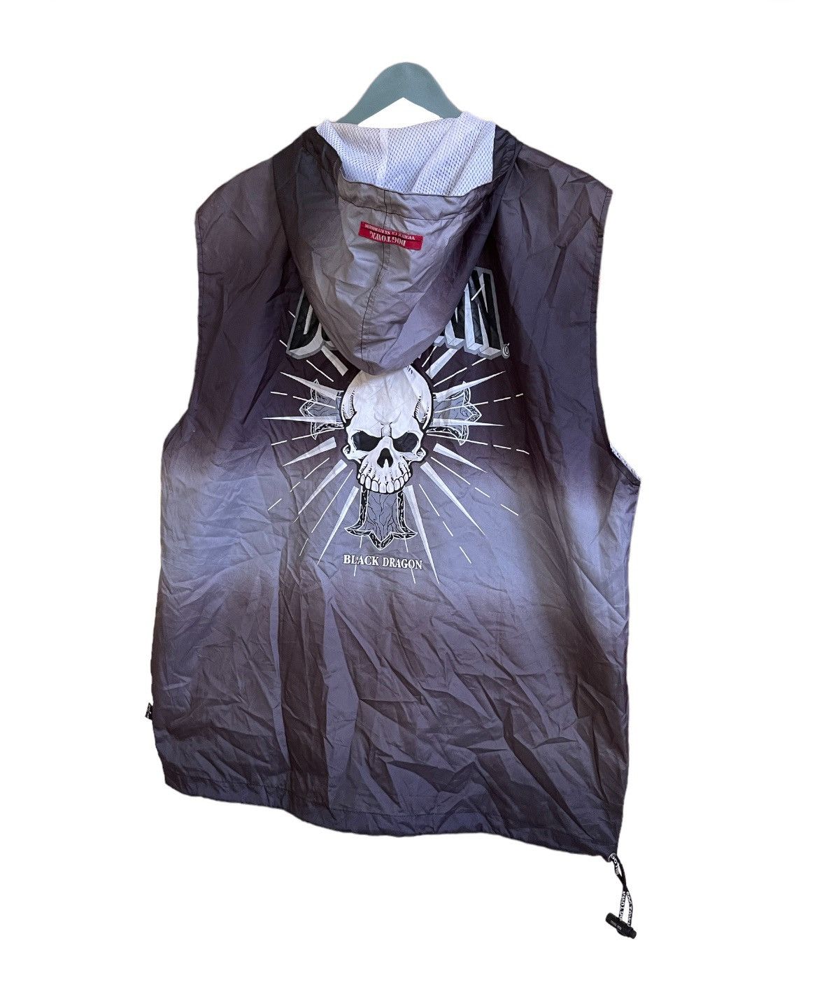 Vintage Dogtown Black Dragon Skull Hooded Vest
