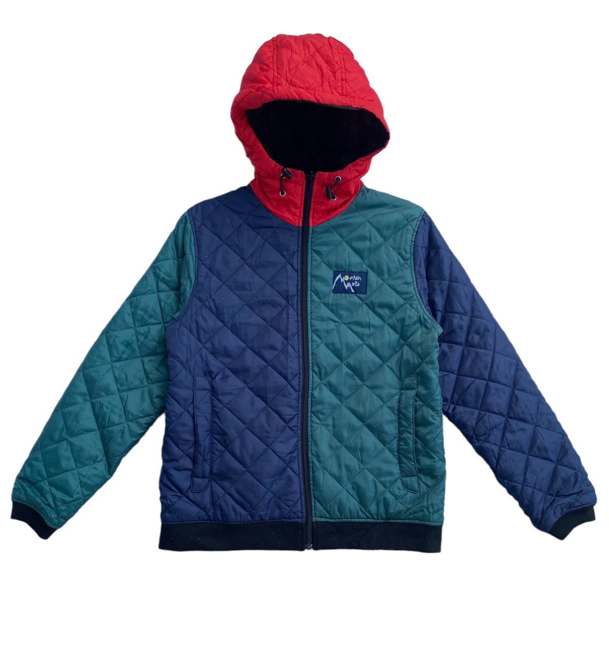 Rare MOUNTAIN MANIA multicolor design quilted down jacket
