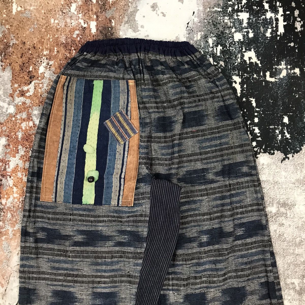 Japanese Brand × Vintage Vintage Japanese Sashiko Pocket Indigo Soft Low Crotch Pants Size US 28 / EU 44 - 2 Thumbnail