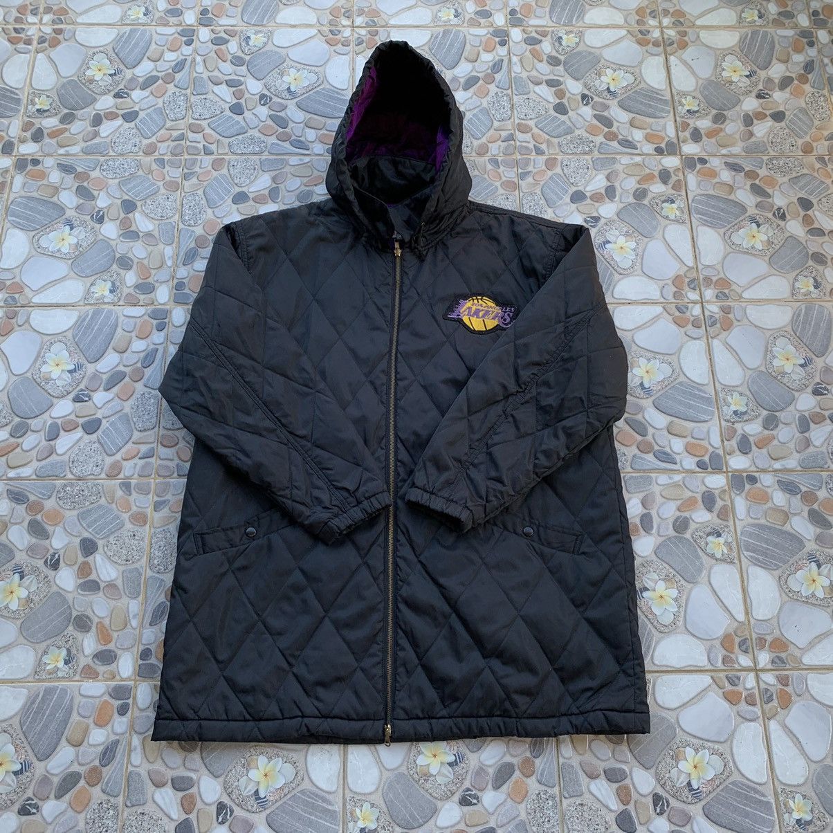 NBA Vintage 1990s Lakers Basketball Quilted Jacket Size US XL / EU 56 / 4 - 3 Thumbnail
