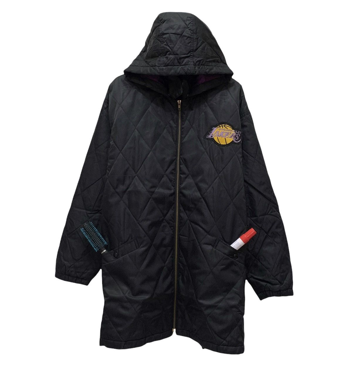NBA Vintage 1990s Lakers Basketball Quilted Jacket Size US XL / EU 56 / 4 - 2 Thumbnail