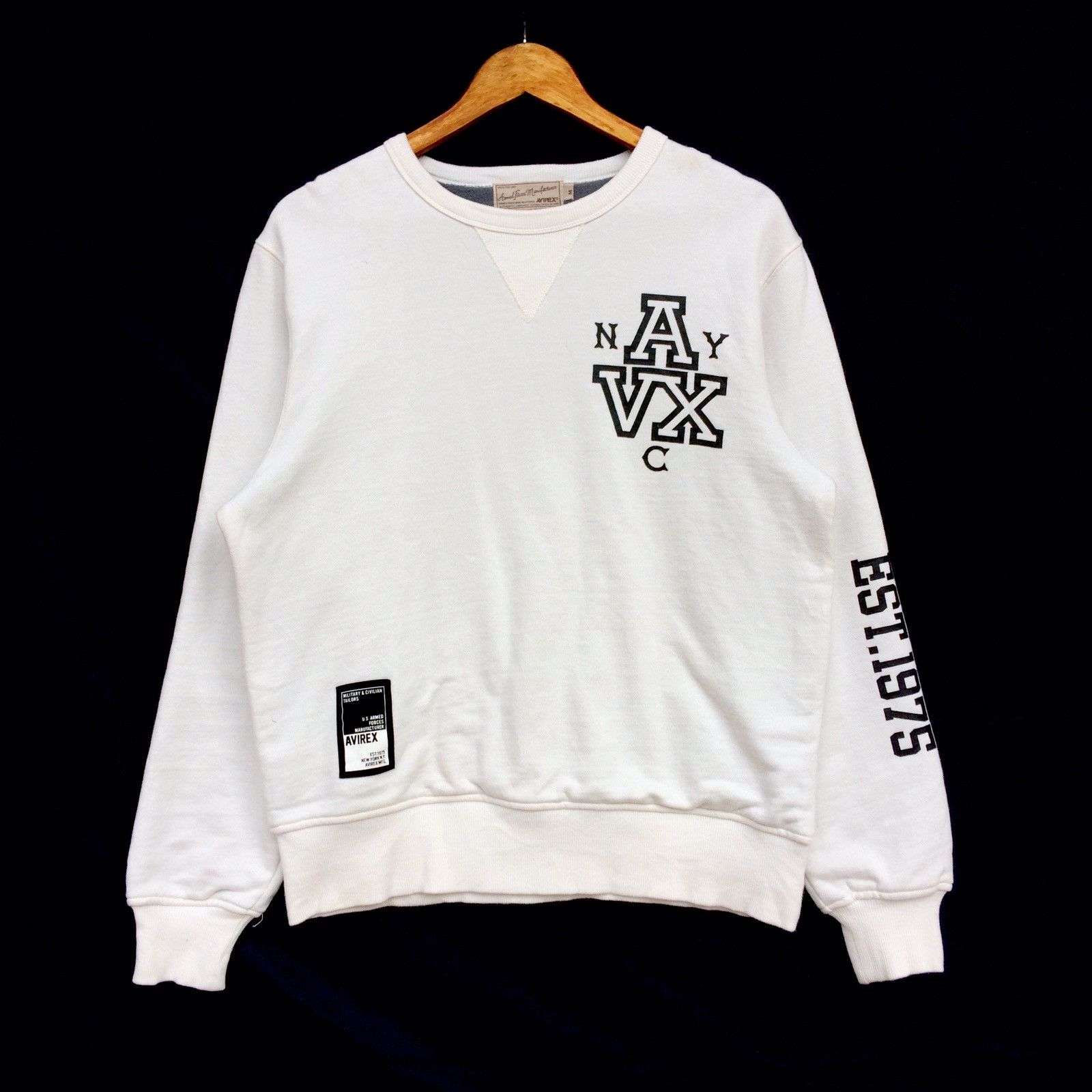 Avirex Avirex Big Logo Front And Back Pullover Sweatshirts Size US M / EU 48-50 / 2 - 1 Thumbnail