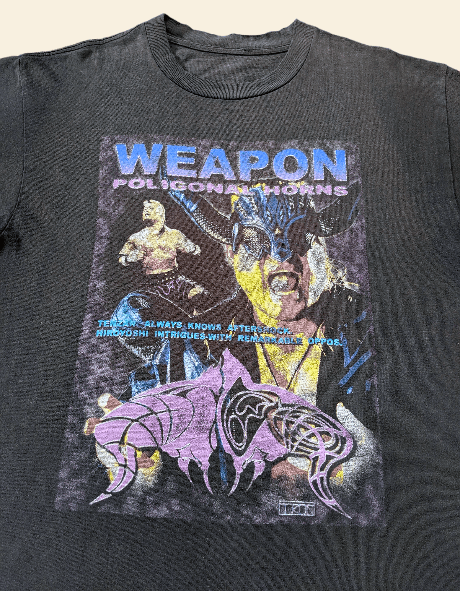 Rap Tees × Vintage × WWF Vtg 90s Tenzan Japanese Pro Wrestling Distressed T shirt Size US M / EU 48-50 / 2 - 1 Thumbnail