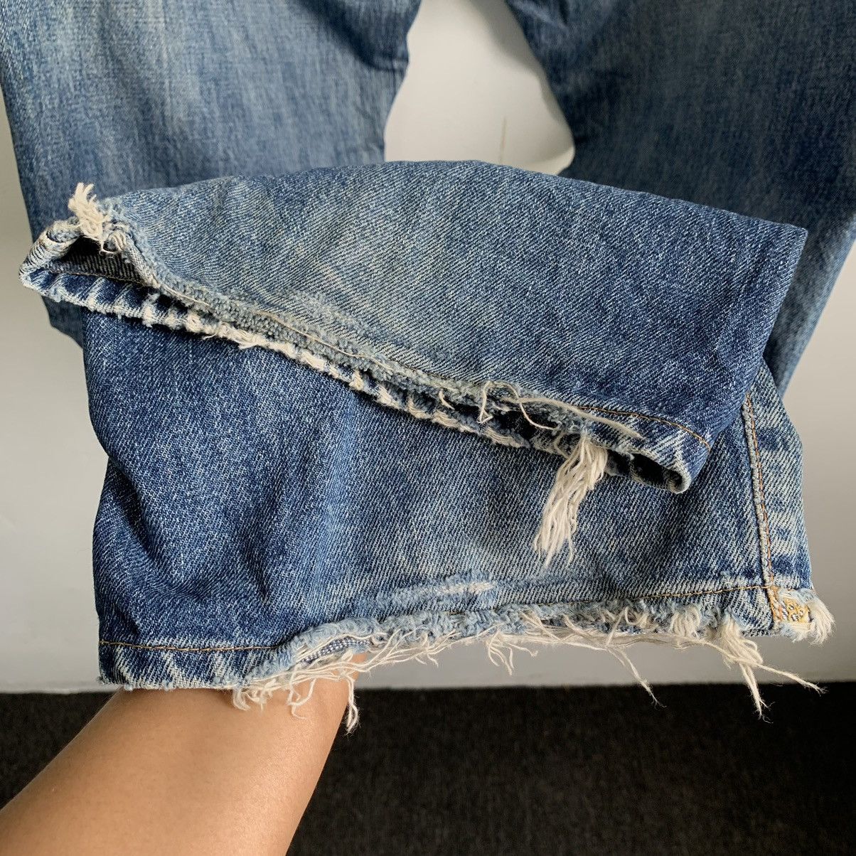 Edwin Edwin 505X Selvedge TRASHED Denim Jeans Mix10 Size US 29 - 12 Thumbnail