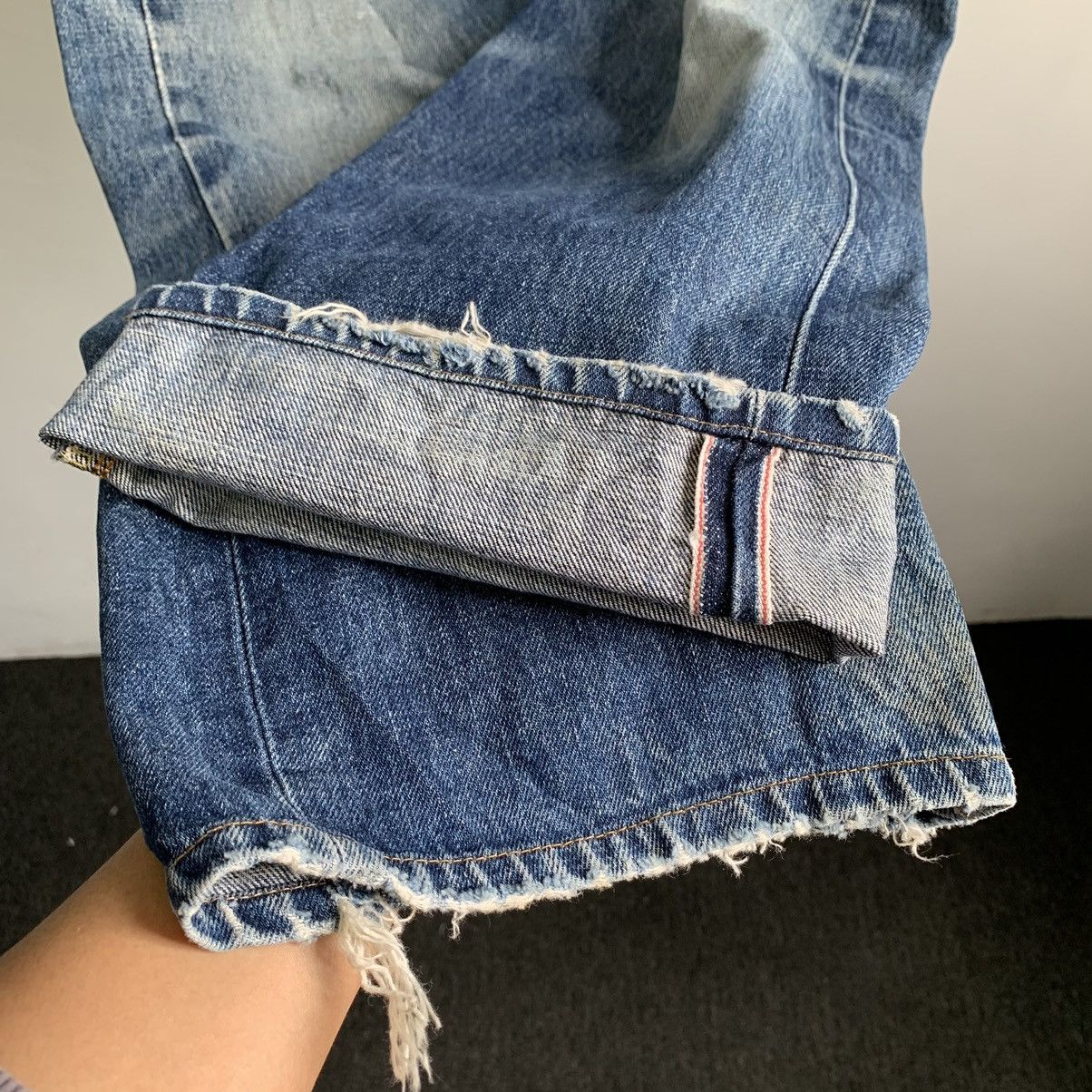 Edwin Edwin 505X Selvedge TRASHED Denim Jeans Mix10 Size US 29 - 7 Thumbnail