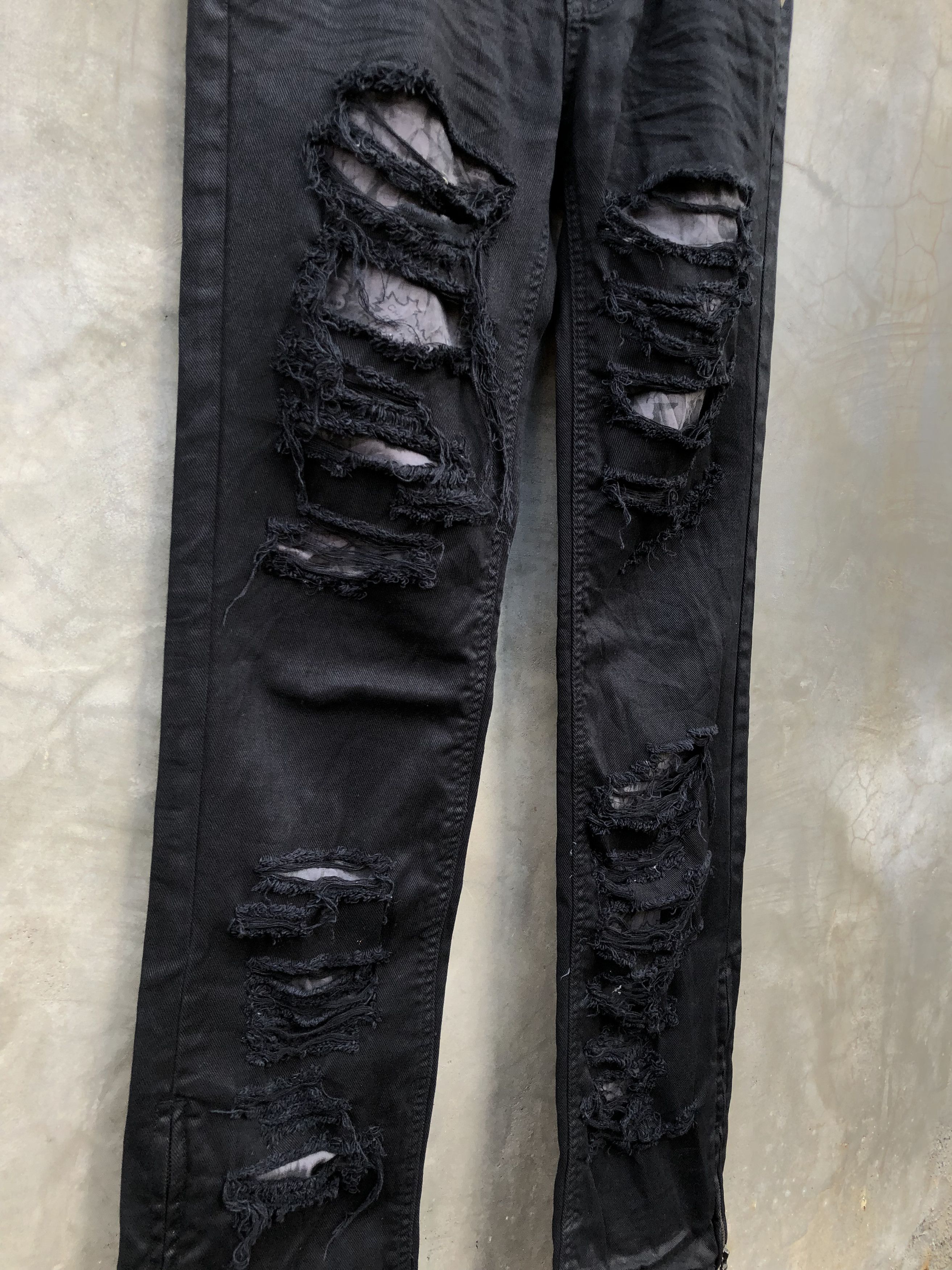 If Six Was Nine × Japanese Brand × Seditionaries Glad News Ripped gothic flare zip pants Size US 31 - 3 Thumbnail