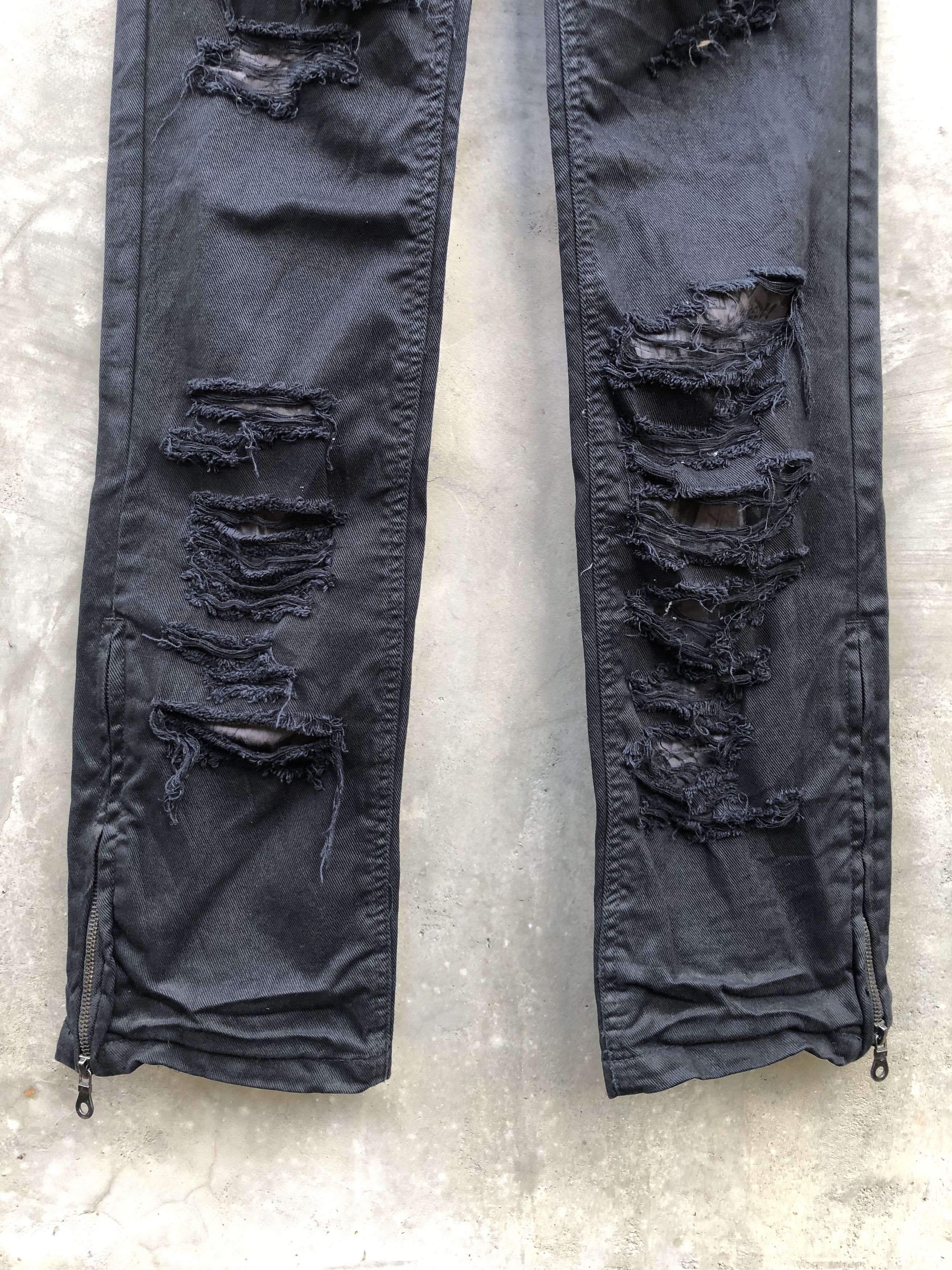 If Six Was Nine × Japanese Brand × Seditionaries Glad News Ripped gothic flare zip pants Size US 31 - 4 Thumbnail