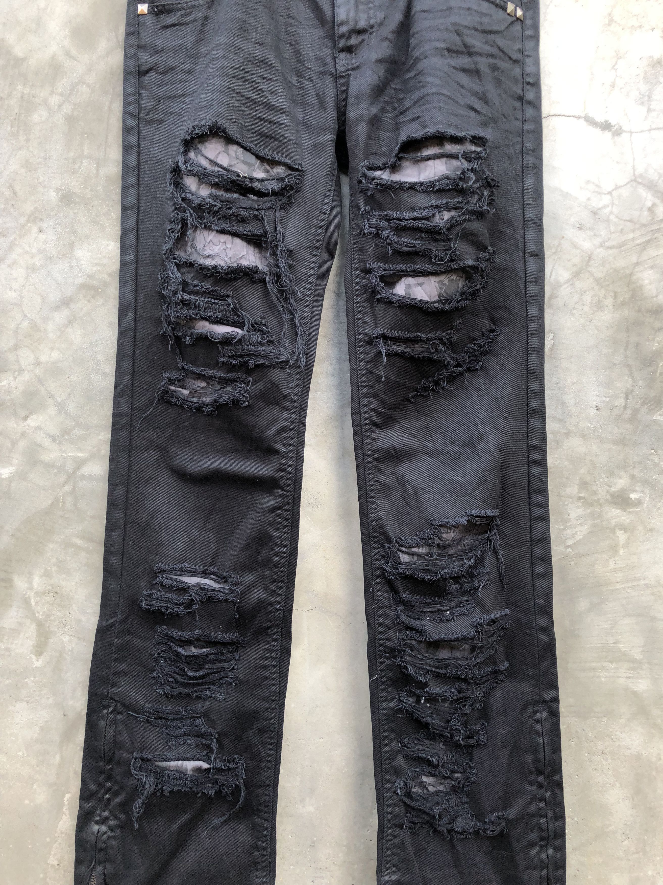 If Six Was Nine × Japanese Brand × Seditionaries Glad News Ripped gothic flare zip pants Size US 31 - 5 Thumbnail