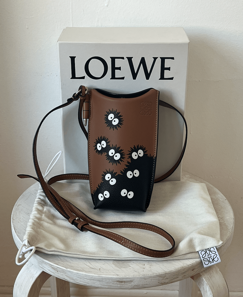 Loewe Totoro Dust Bunnies Gate Pocket Leather Cross-body Bag in