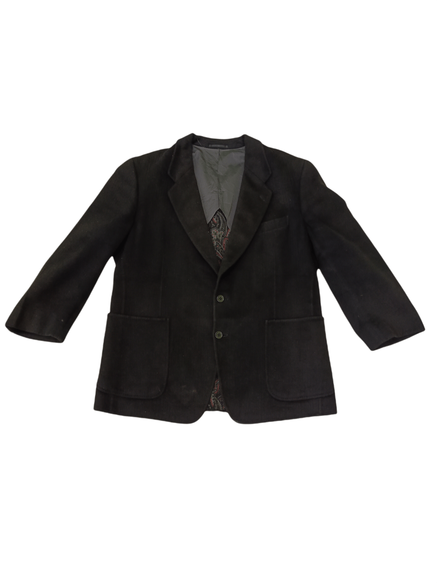 Vtg Lanvin Cashmere Wool Two Pocket Blazer Jacket