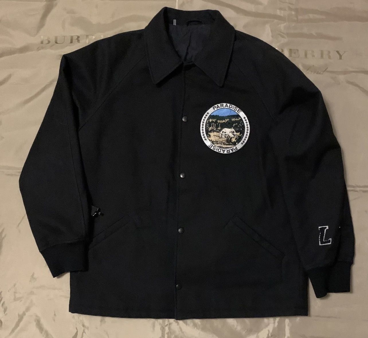 Lanvin Jacket Men's Black 'paradise' Patch Jacke Size 50