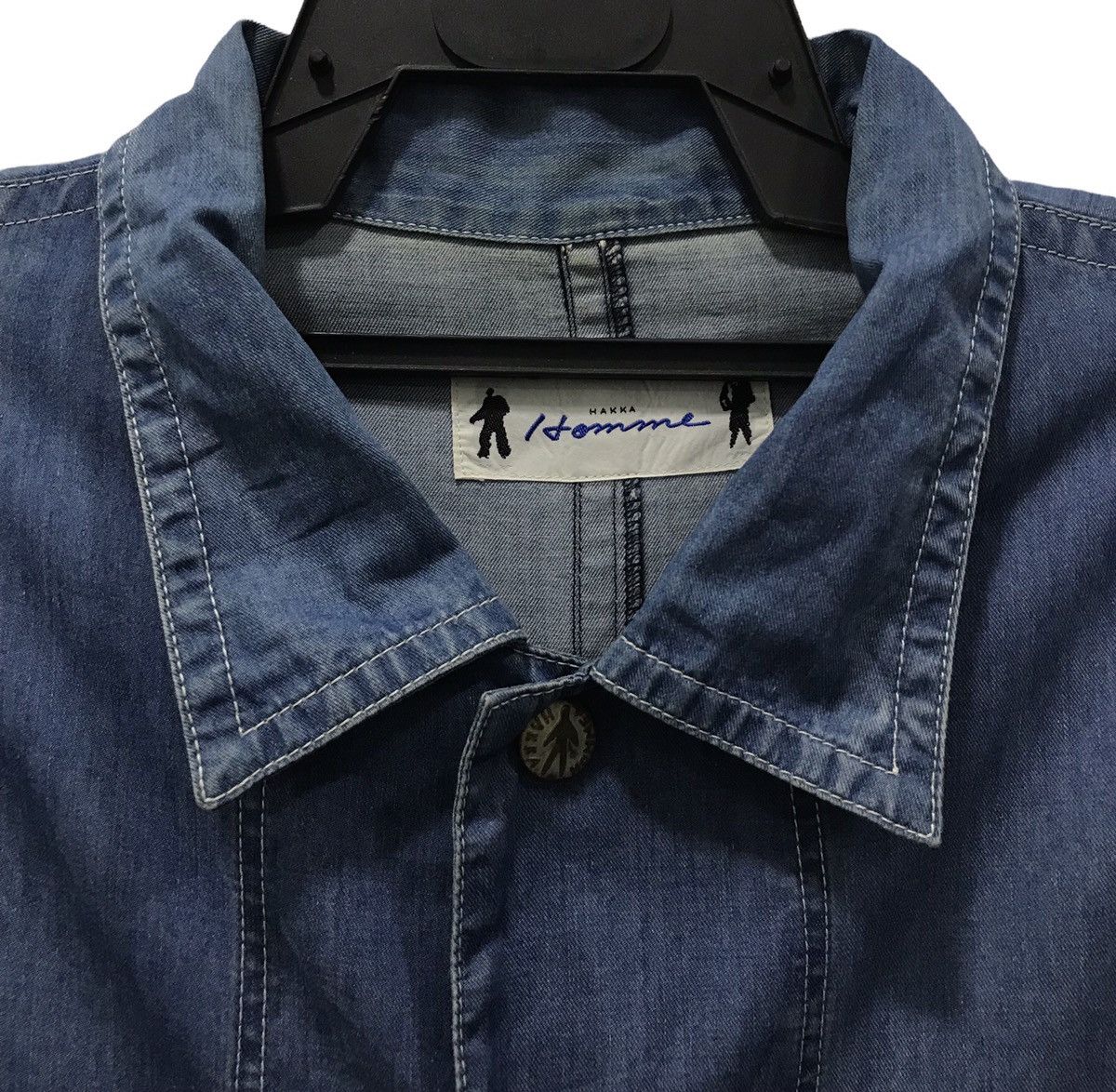 Indigo × Japanese Brand × Vintage Vintage 80s HAKKA HOMME INDIGO BLUE DYED JACKET Size US L / EU 52-54 / 3 - 3 Thumbnail