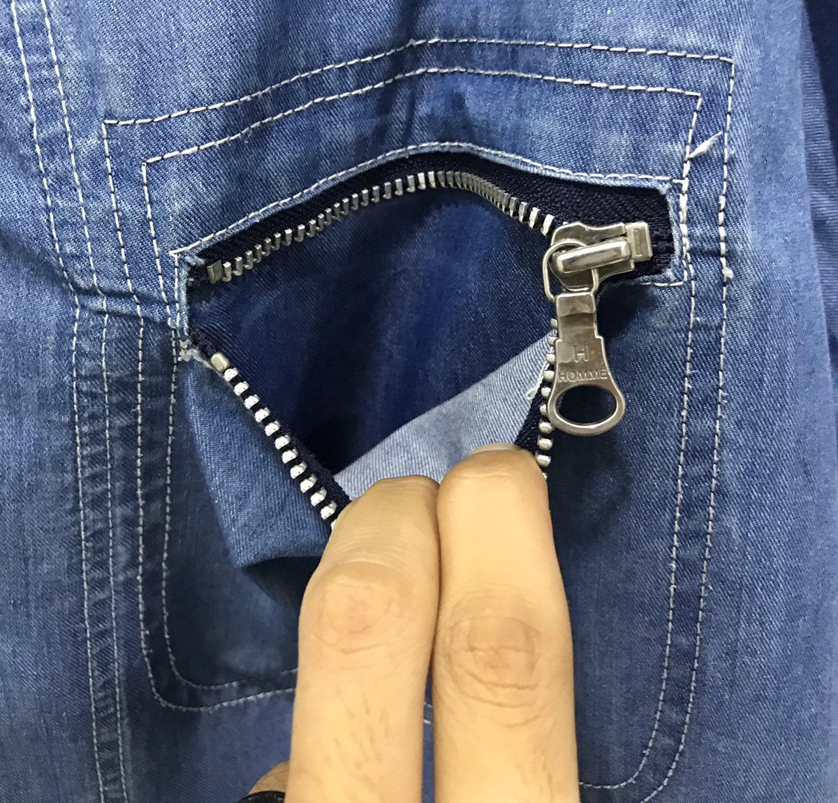 Indigo × Japanese Brand × Vintage Vintage 80s HAKKA HOMME INDIGO BLUE DYED JACKET Size US L / EU 52-54 / 3 - 6 Thumbnail