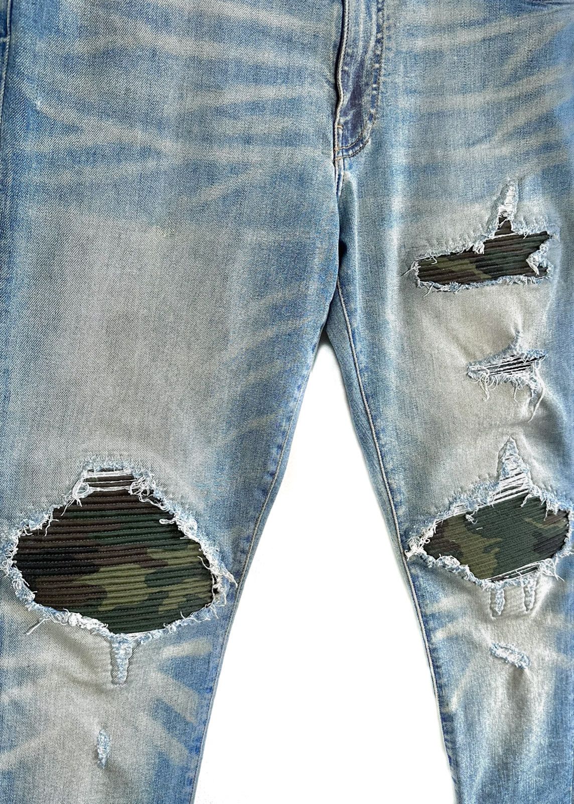 Amiri Amiri MX1 Washed Out Blue Camouflage Jeans Size US 36 / EU 52 - 2 Thumbnail