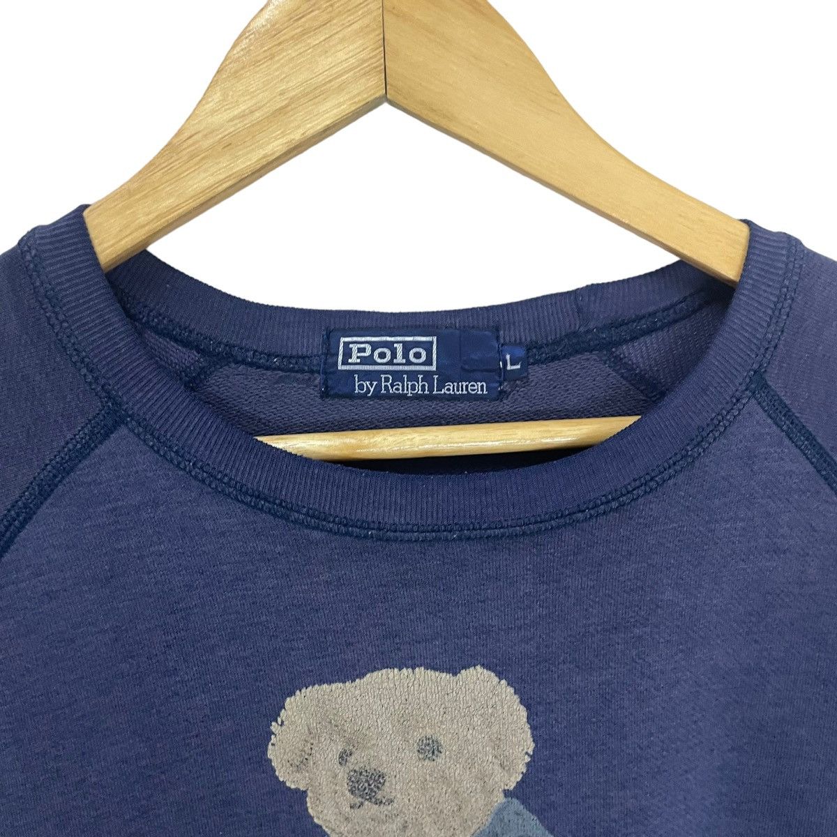 Polo Ralph Lauren × Vintage 💥 Vintage Polo Bear Ralph Lauren Sweatshirt Sun Faded Size US L / EU 52-54 / 3 - 5 Thumbnail