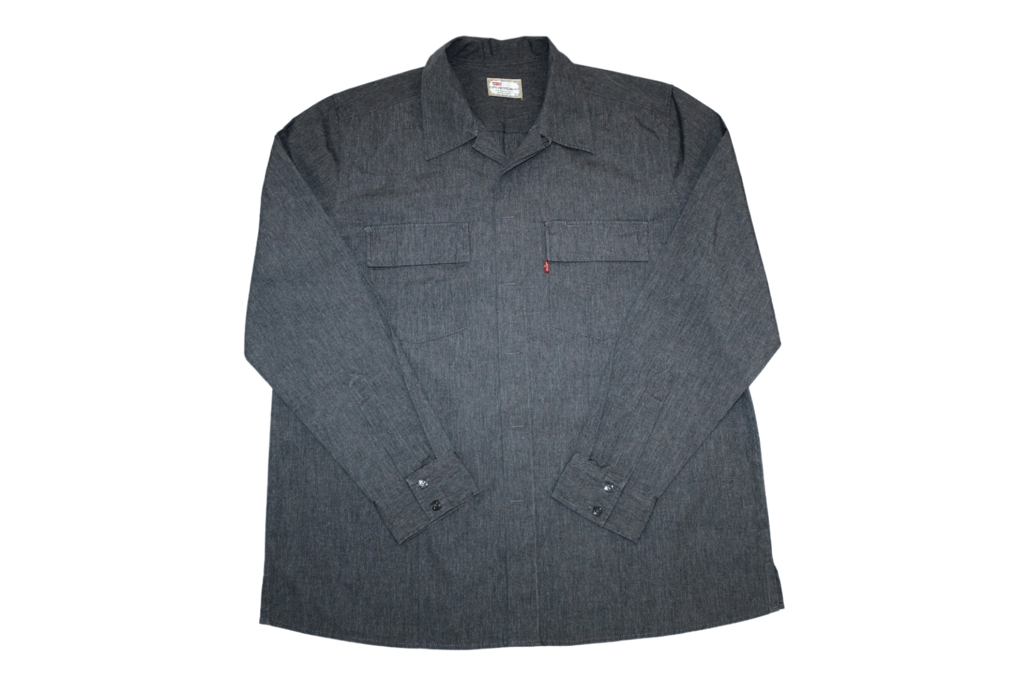 Levi's Vintage Clothing 🔥Levi's Sta Prest Never Ironing Charcoral baggy work shirt Size US XL / EU 56 / 4 - 2 Thumbnail
