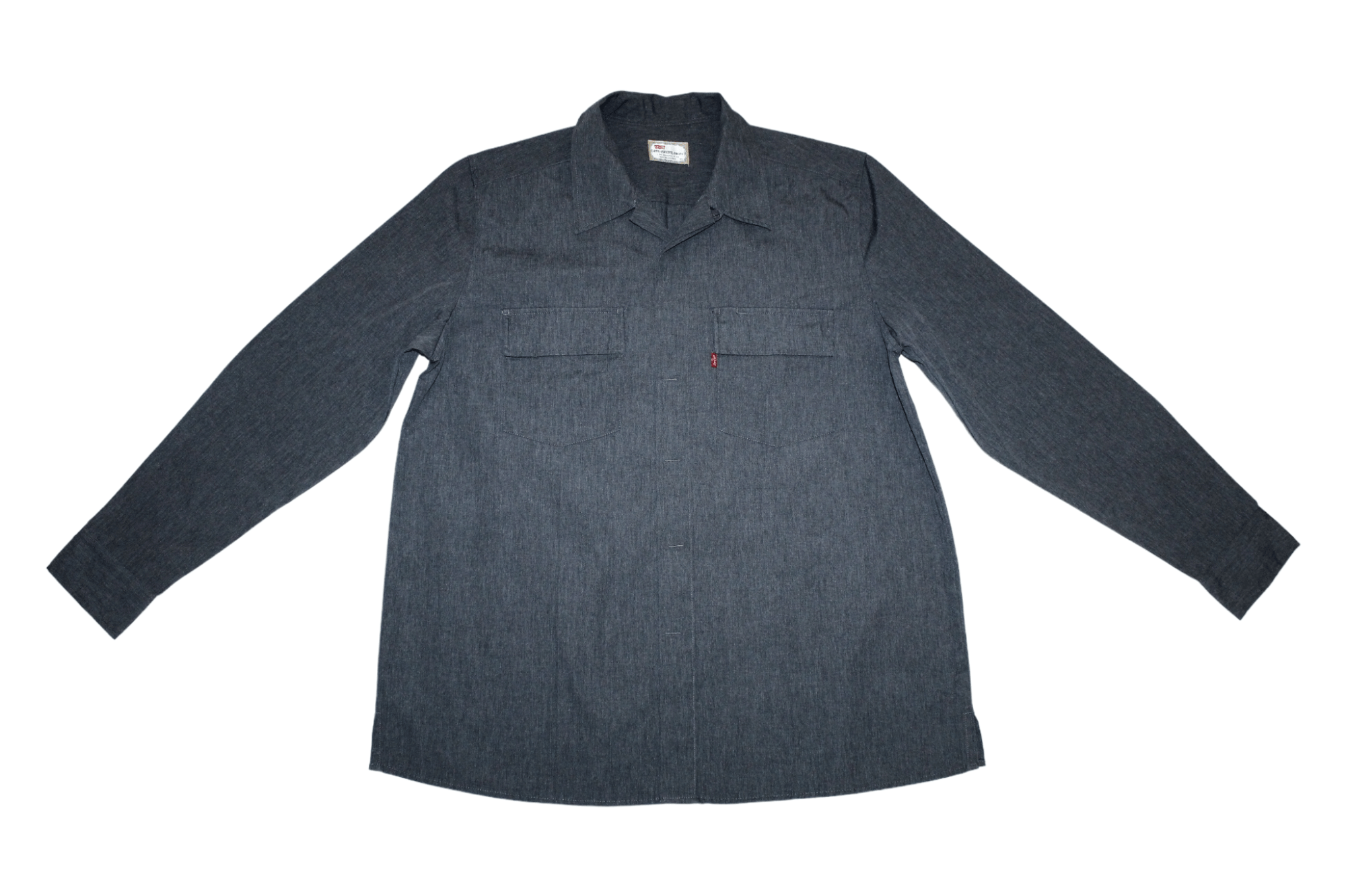 Levi's Vintage Clothing 🔥Levi's Sta Prest Never Ironing Charcoral baggy work shirt Size US XL / EU 56 / 4 - 4 Thumbnail